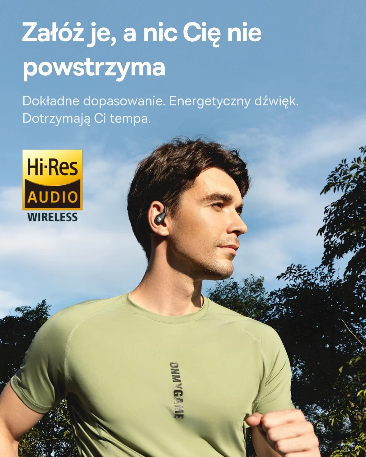 Baseus Eli Sport2 Open Ear słuchawki douszne, słuchawki sportowe, z krzywą komfortu S, 45 h Playtime, SuperBass 2.0, IPX7, Bluetooth 6.0, 4-Mic KI, słuchawki sportowe do biegania