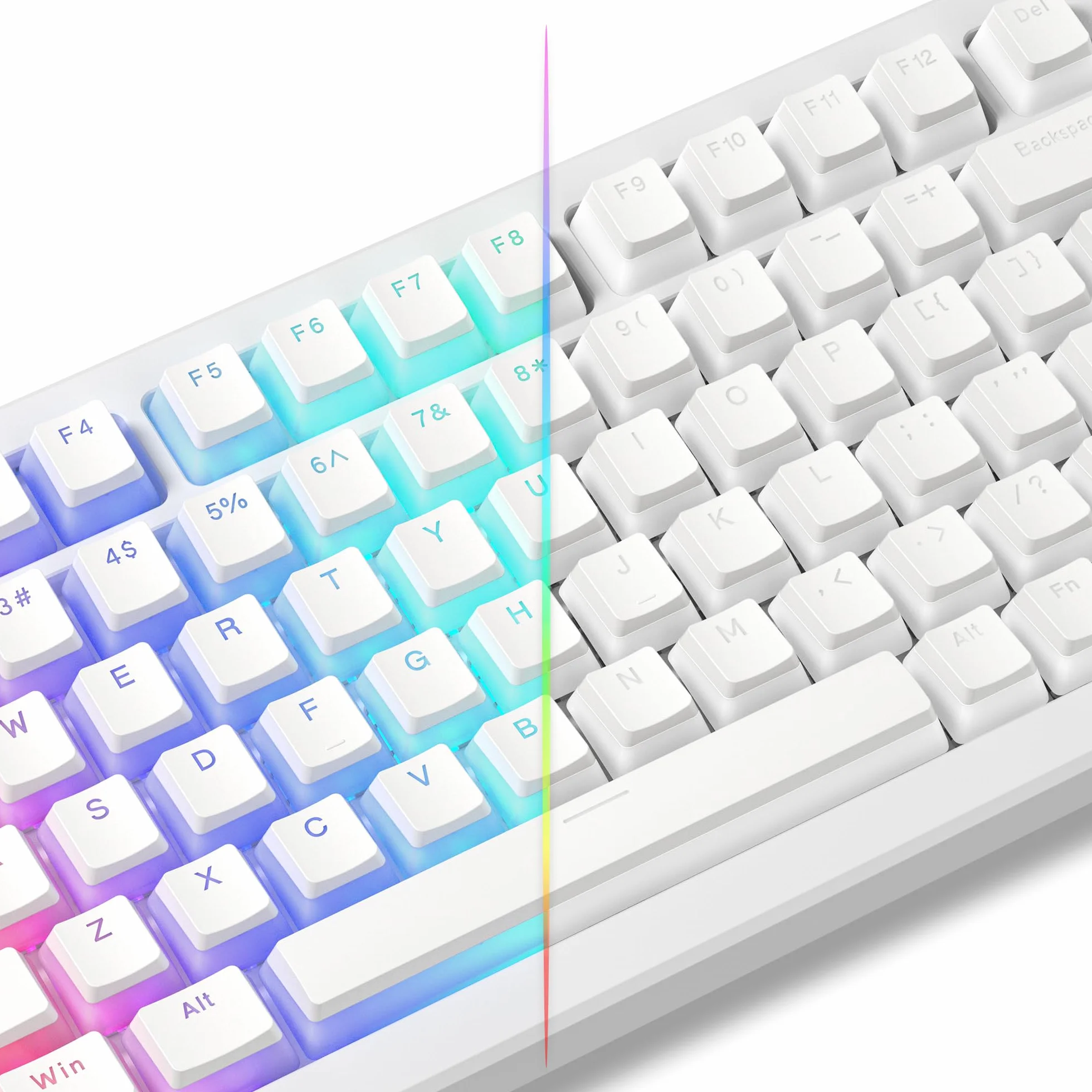 Pudding Keycaps PBT 100% 130 klawiszy Shine Through Custom Keyboard Keycaps Profil OEM dla klawiatur MX-stem Switches biały