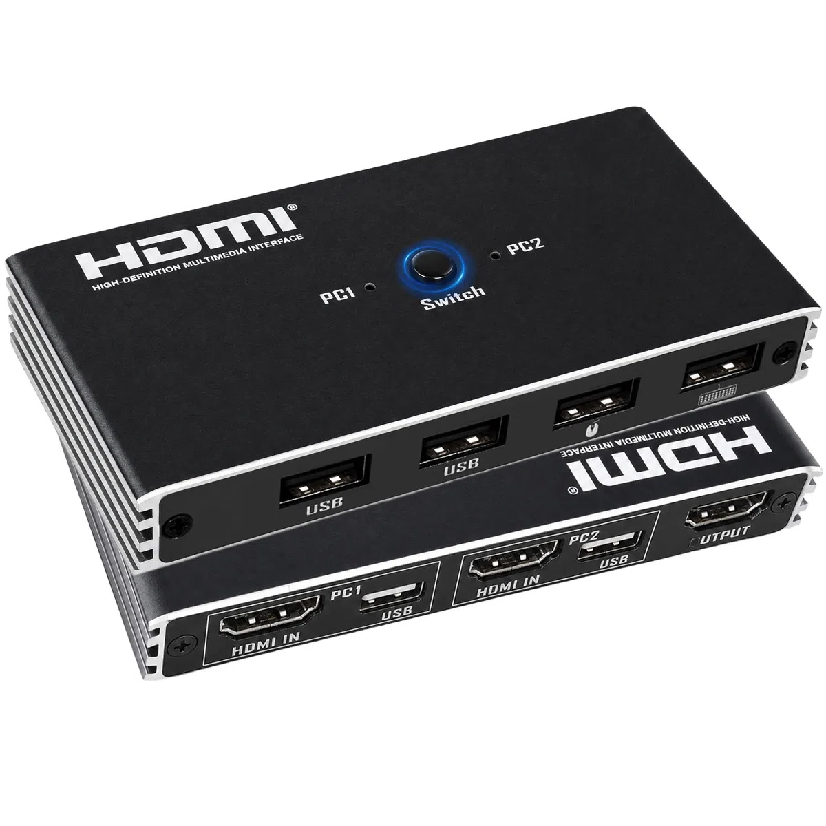 Przełącznik KVM HDMI 2 Komputery 1 Monitor 4K 60Hz USB-A Dla Win/Mac/Linux | Plug&Play, porty USB 2.0, kompatybilność z systemami Windows/Mac/Linux, idealne do gier i pracy zdalnej, stabilne i trwałe