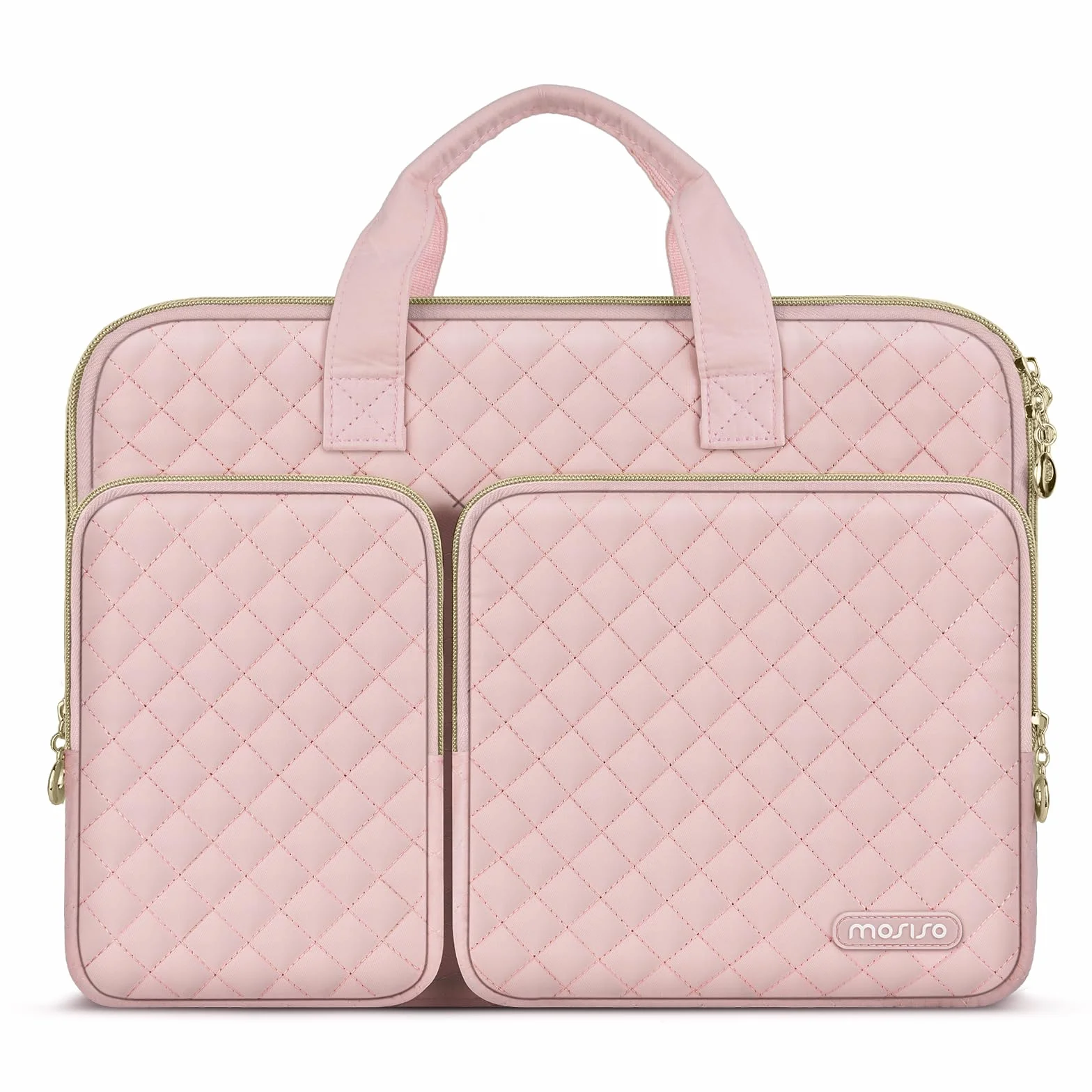 MOSISO Ochronny pokrowiec na laptopa 360, kompatybilny z MacBook Air 33.0 cm M3 M2 M1 2024-2018/Pro 13 M2 M1 2024-2016, Surface Pro 8/7/6/X/5/4/3, kwadratowa pikowana torba z 2 kieszeniami, uchwytem i