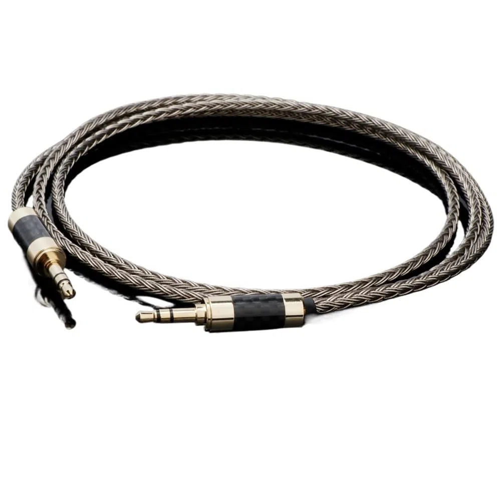 HiFi 7N OCC posrebrzany kabel adaptera AUX 3,5 mm do 3,5 mm ulepszony kabel audio słuchawki (1,5 m)