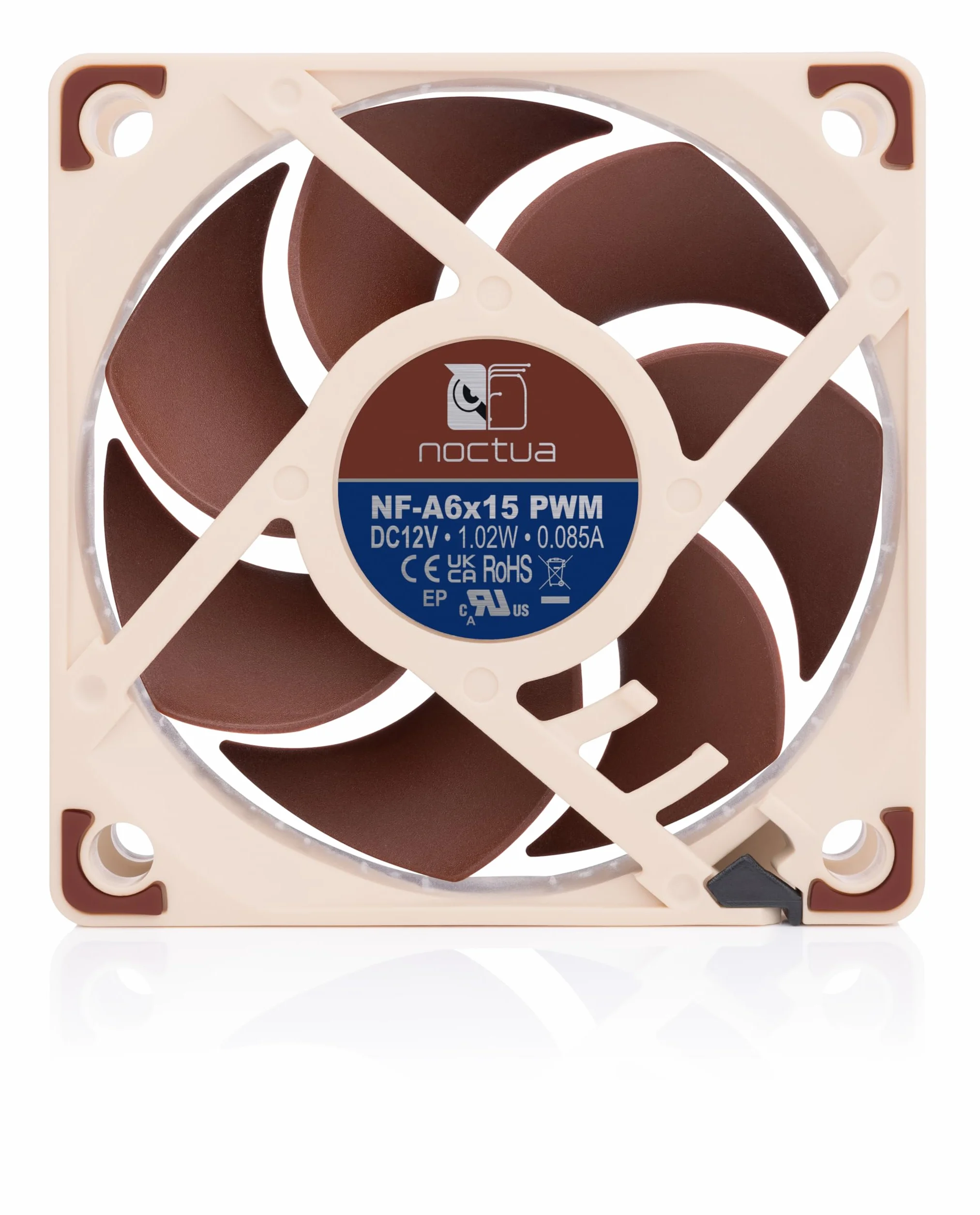 Noctua NF-A6x15 PWM, Cichy Wentylator Slim Klasy Premium, 4-Pinowy (60x15 mm, Brązowy)