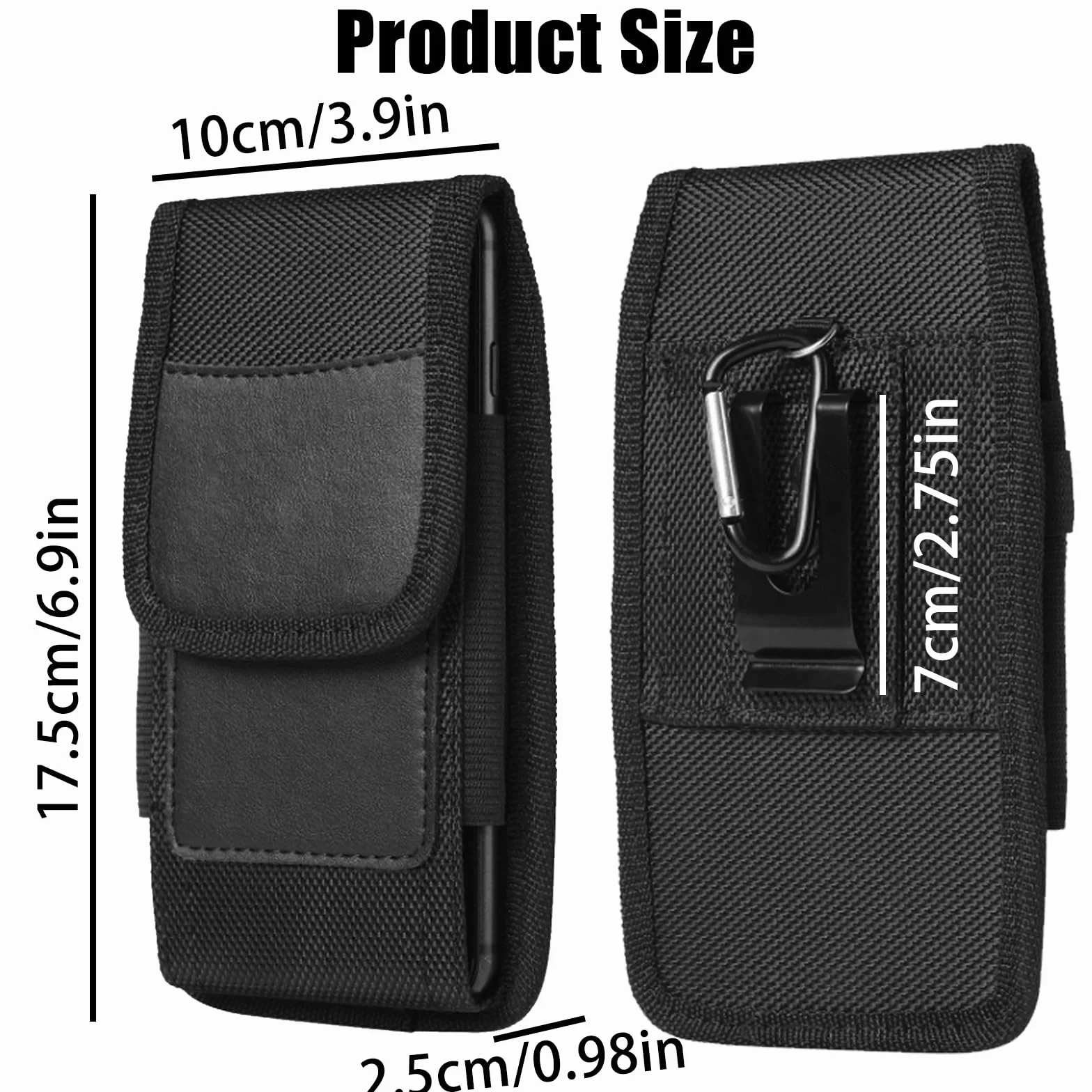 Kabura na pasek na telefon komórkowy, nylonowa obudowa, etui na telefon z pętlką, wytrzymałe etui do smartfonów 14.7-17.3 cm