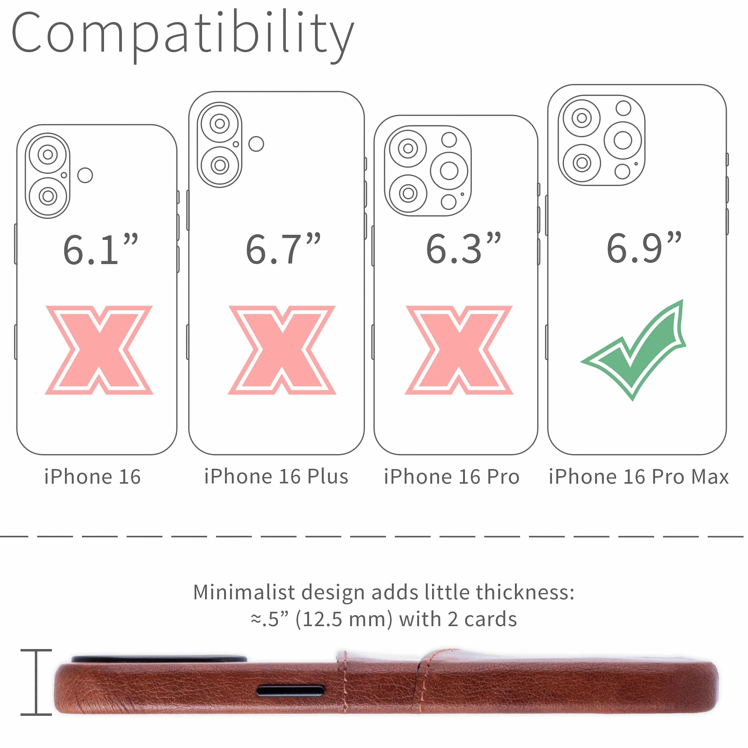 Dockem Etui na iPhone 16 Pro Max z Wbudowaną Metalową Płytką Magnetyczną, 2 Kieszenie, Skóra Syntetyczna Granatowy