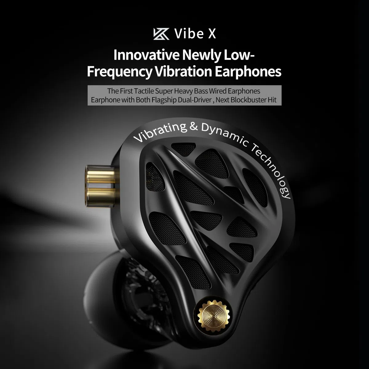 KZA COUSTICS KZ Vibe X słuchawki douszne z głębokim basem, IEM, dynamiczny podwójny kontroler, podwójny monitor douszny z podwójnym mikrofonem, słuchawki do gier, odpowiednie do muzyki, gier i gier