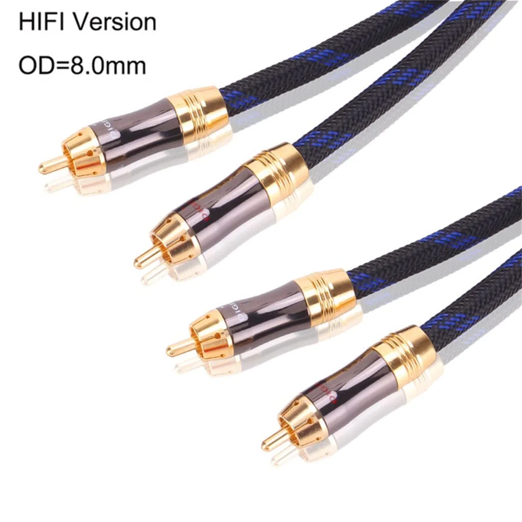 Kabel audio, kabel instrumentalny, kabel HIFI 3m gitara Phono RCA na podwójny kabel stereofoniczny kabel audio męskie akcesoria audio (kolor: jak pokazano, rozmiar: jeden rozmiar)