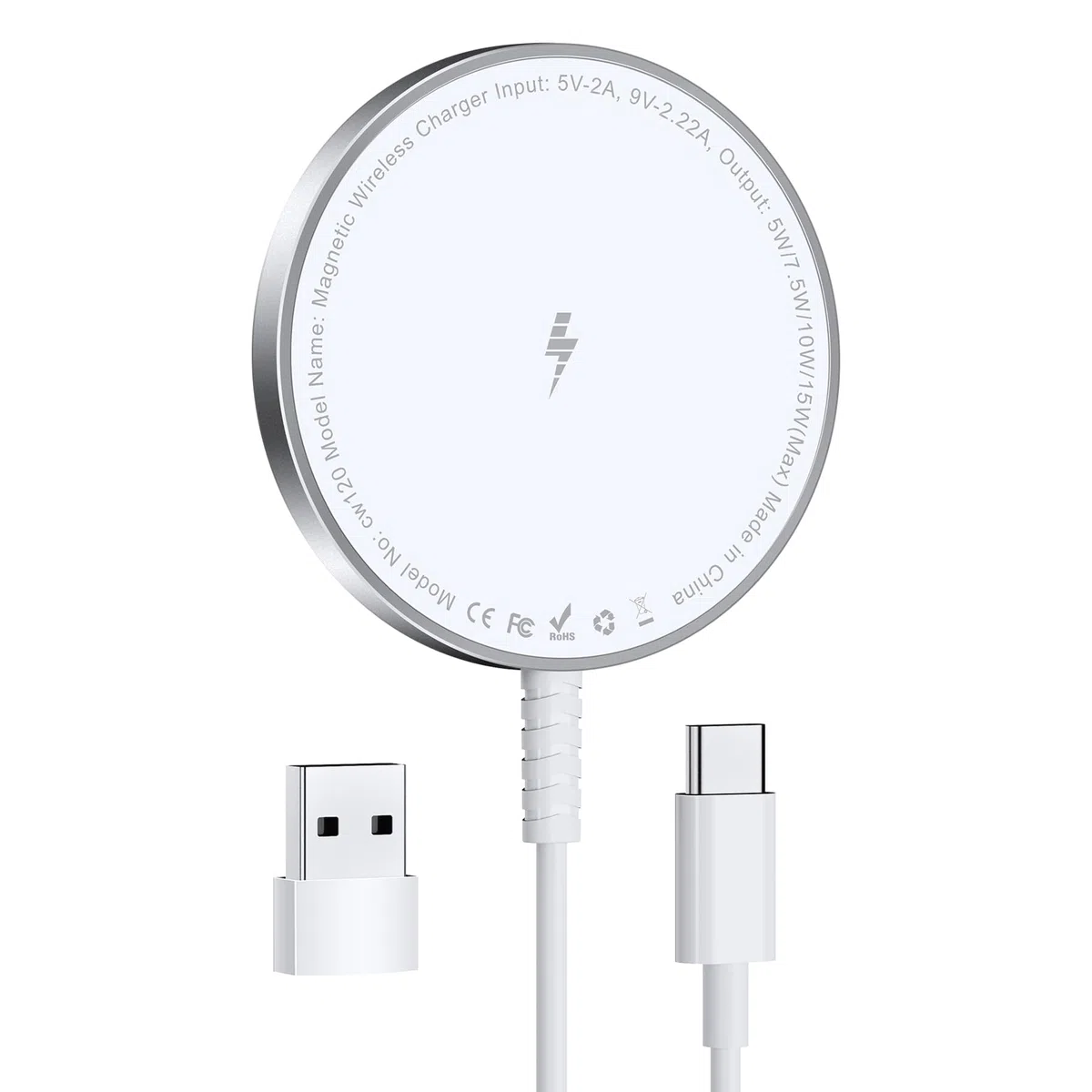 Magnetyczne ładowarka do stacji ładującej kompatybilna z Phone 17 16 15 14 13 12 (1PCS Biały)