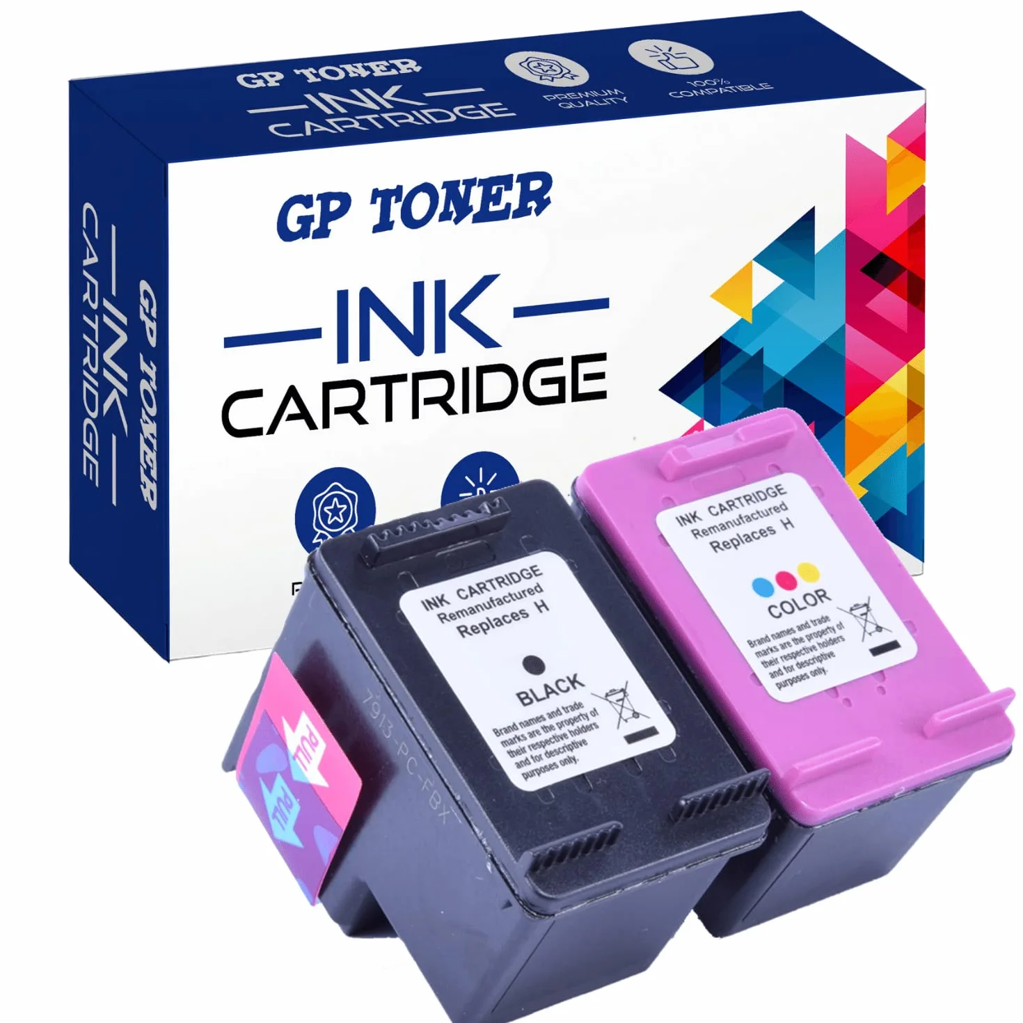 GP TONER Kartridże do HP 652XL zamiennik atramentowy czarny + kolorowy do Deskjet Ink Advantage