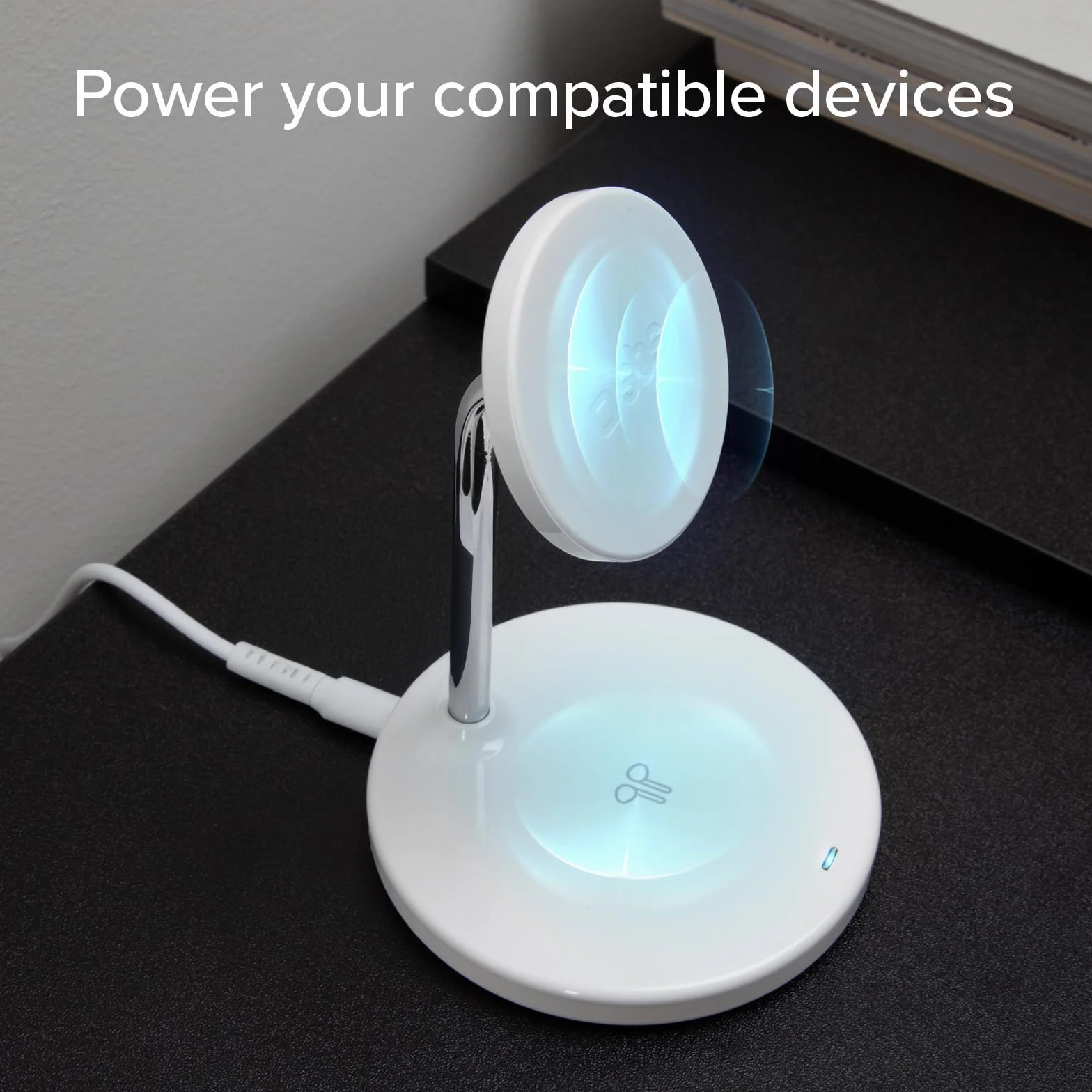 SBS Stacja Ładowania Bezprzewodowego 2w1 15W MagSafe Magnetyczne Smartfon Słuchawki Biały
