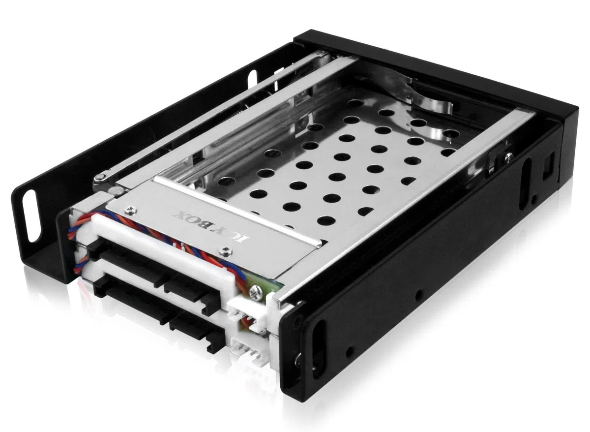 Icy Box IB-2226StS ramka wymienna do 2 x 2,5" (6,35 cm) SSD/HDD do 1 x 3,5" wnęki, HotSwap, aluminium/tworzywo sztuczne (czarna)