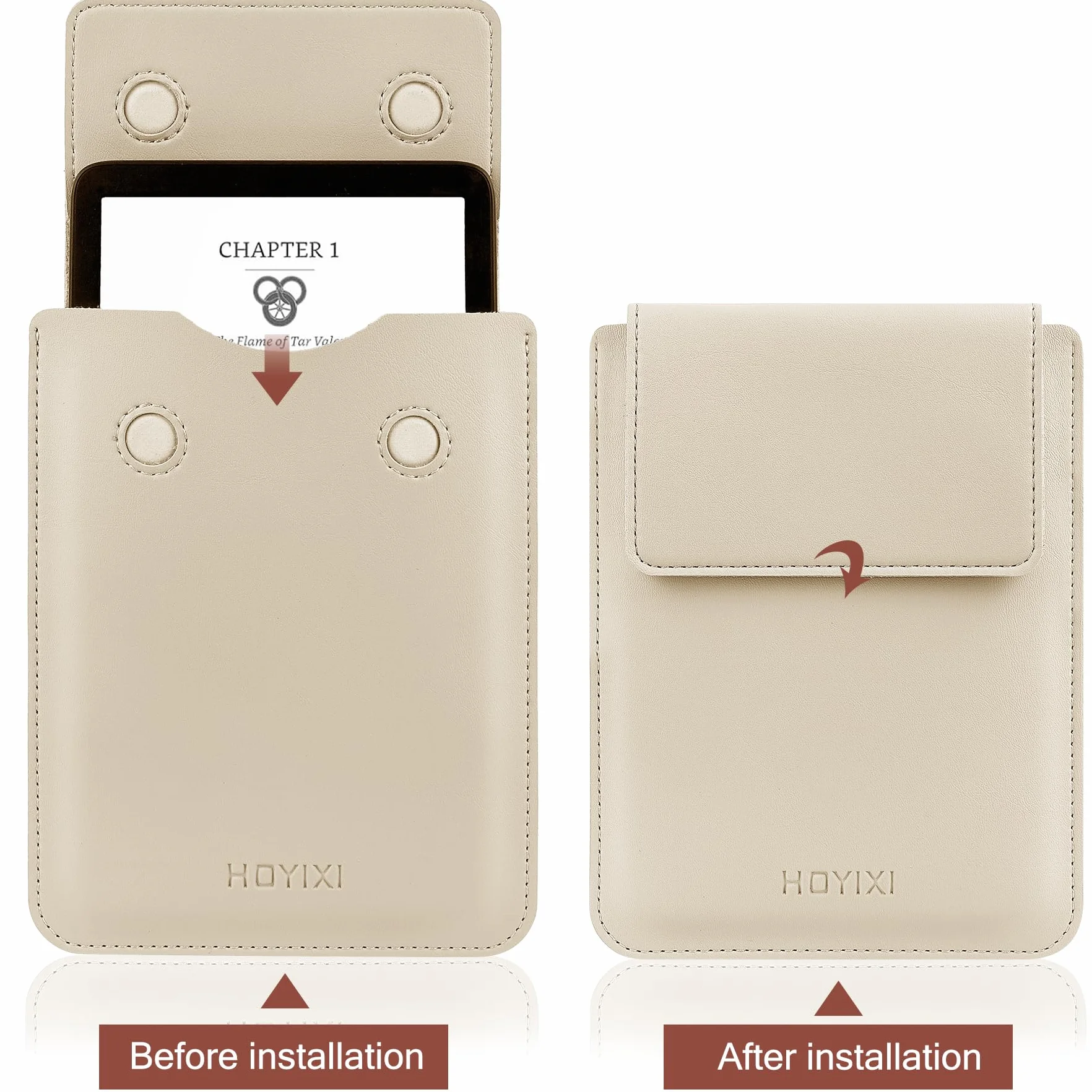 HoYiXi Uniwersalne etui do 6,8" 7" Paperwhite / Colorsoft / Signature Edition 2025 i 2021 kompatybilne z 6,8" Kobo Clara HD / PocketBook / Tolino / Sony skórzane etui do czytnika e-booków 6,8-7