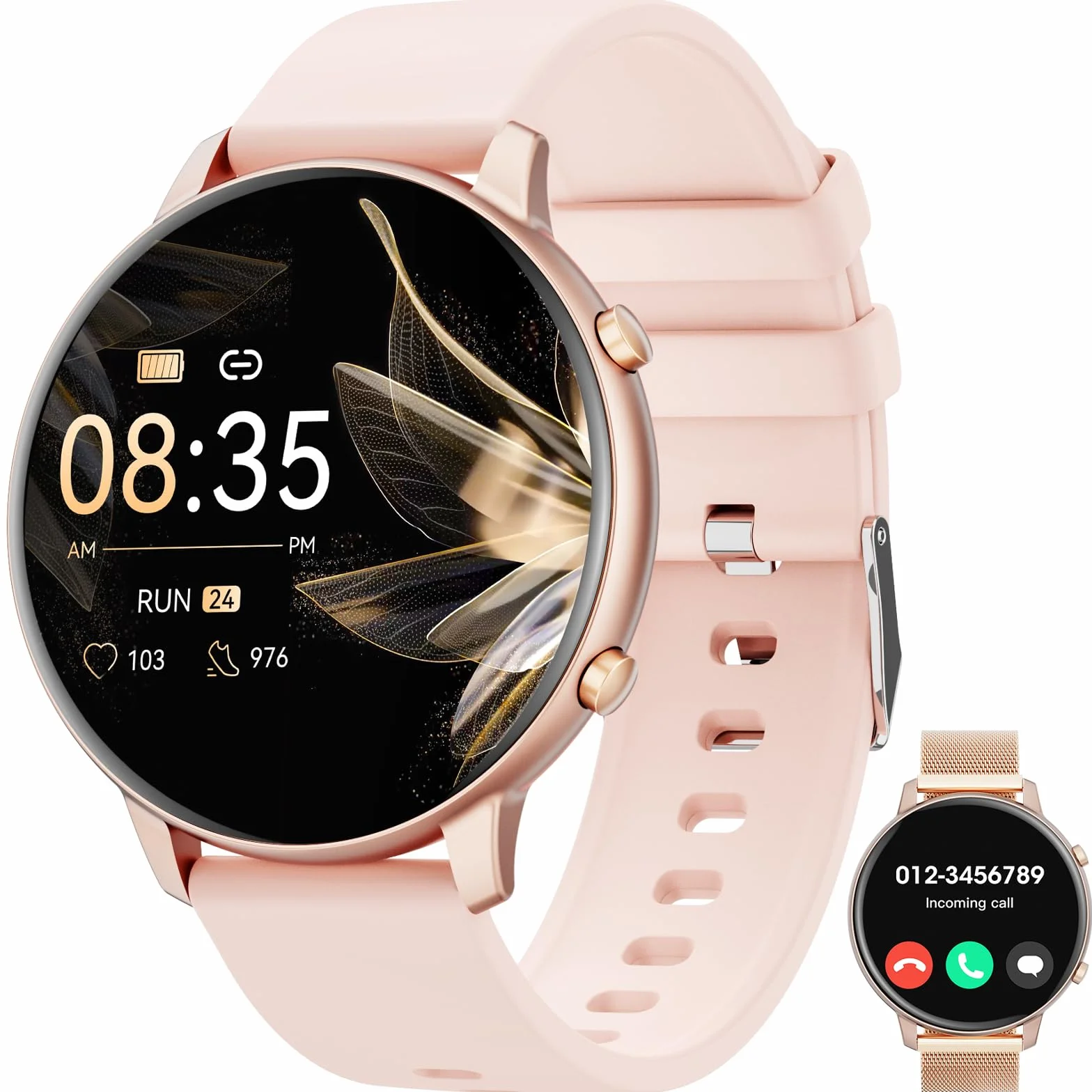 Smartwatch 1,39" z monitorem tętna snu SpO2 stresu, wodoodporny IP68, Fitness Smartwatch dla Android iOS