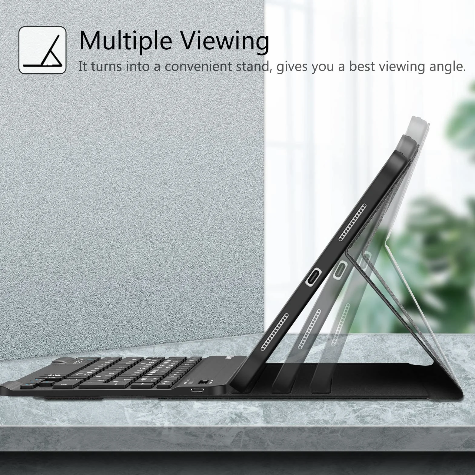 FINTIE Etui na klawiaturę do iPad 11.Generation 11" 2025, iPad 10. generacji 2022 10,9", etui ochronne z tylną obudową z TPU, uchwytem na rysik i magnetyczną zdejmowaną klawiaturą z układem QWERTZ