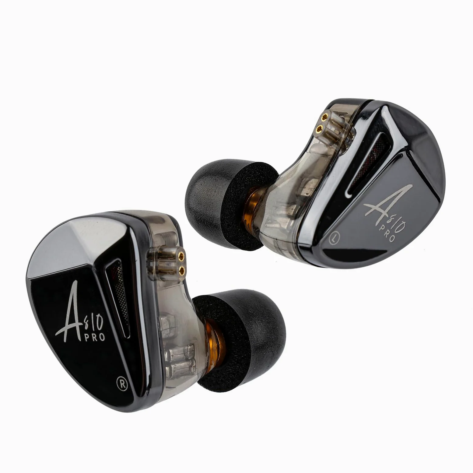 LINSOUL x KZ AS10 PRO 5BA Słuchawki przewodowe douszne, HiFi słuchawki dokanałowe z lustrzanym, wielokątnym panelem czołowym, odpinanym, zanurzonym kablem 2Pin dla audiofilów (bez mikrofonu)