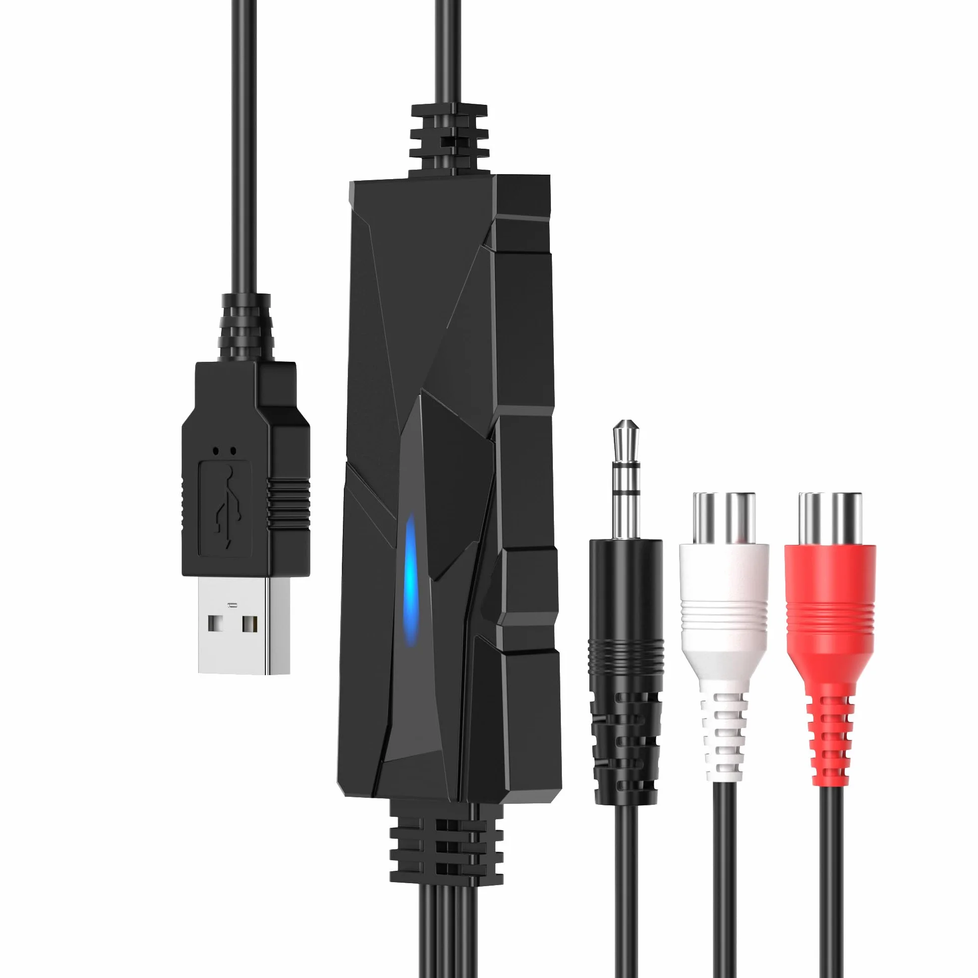 DriverGenius AudioXfer USB Audio Capture Device AV202-B for Cassette Vinyl MD via 3.5mm RCA PC Mac Linux