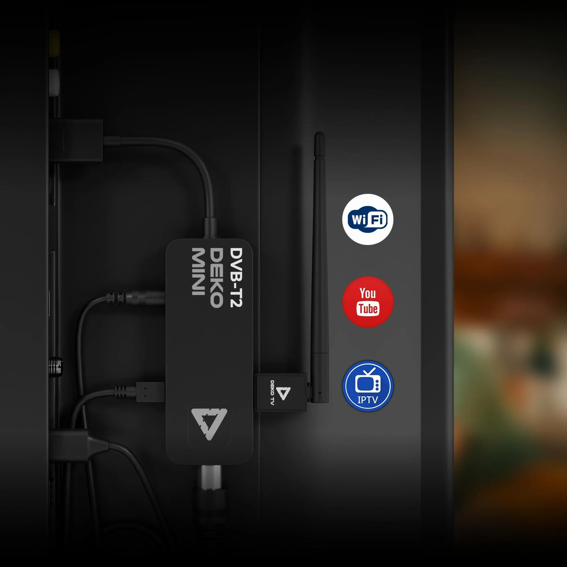 DekoTV Mini Tuner dekoder dvb-t2 hevc H.265 Telewizja naziemna Mini TV Stick