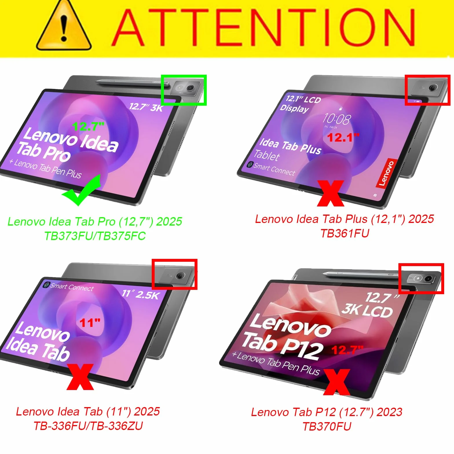 Junfire Wytrzymałe etui do Lenovo Idea Tab Pro 12,7 cala 2025, odporne na uderzenia, obrotowy stojak