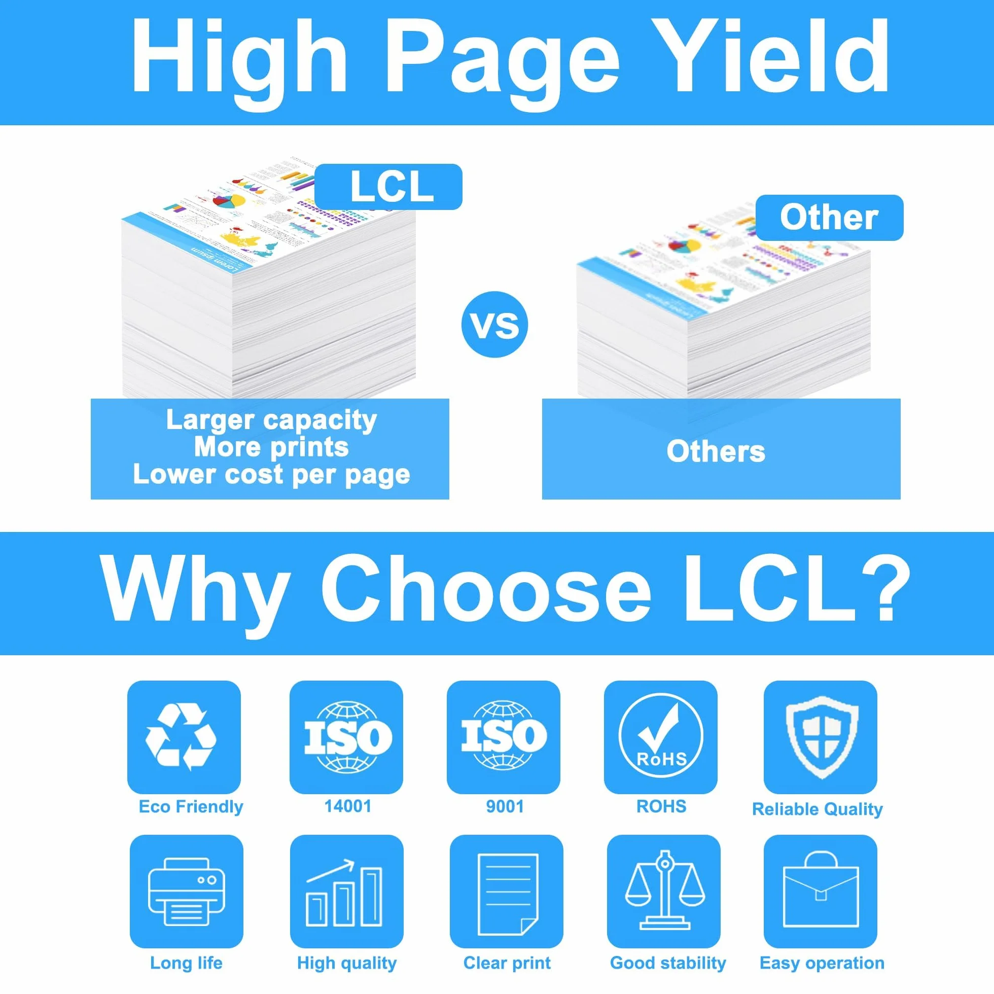 LCL Żółty wkład z tonerem 067h kompatybilny z Canon 067 067 h Canon i-SENSYS LBP631Cw LBP633Cdw MF651cw MF655Cdw MF657Cdw