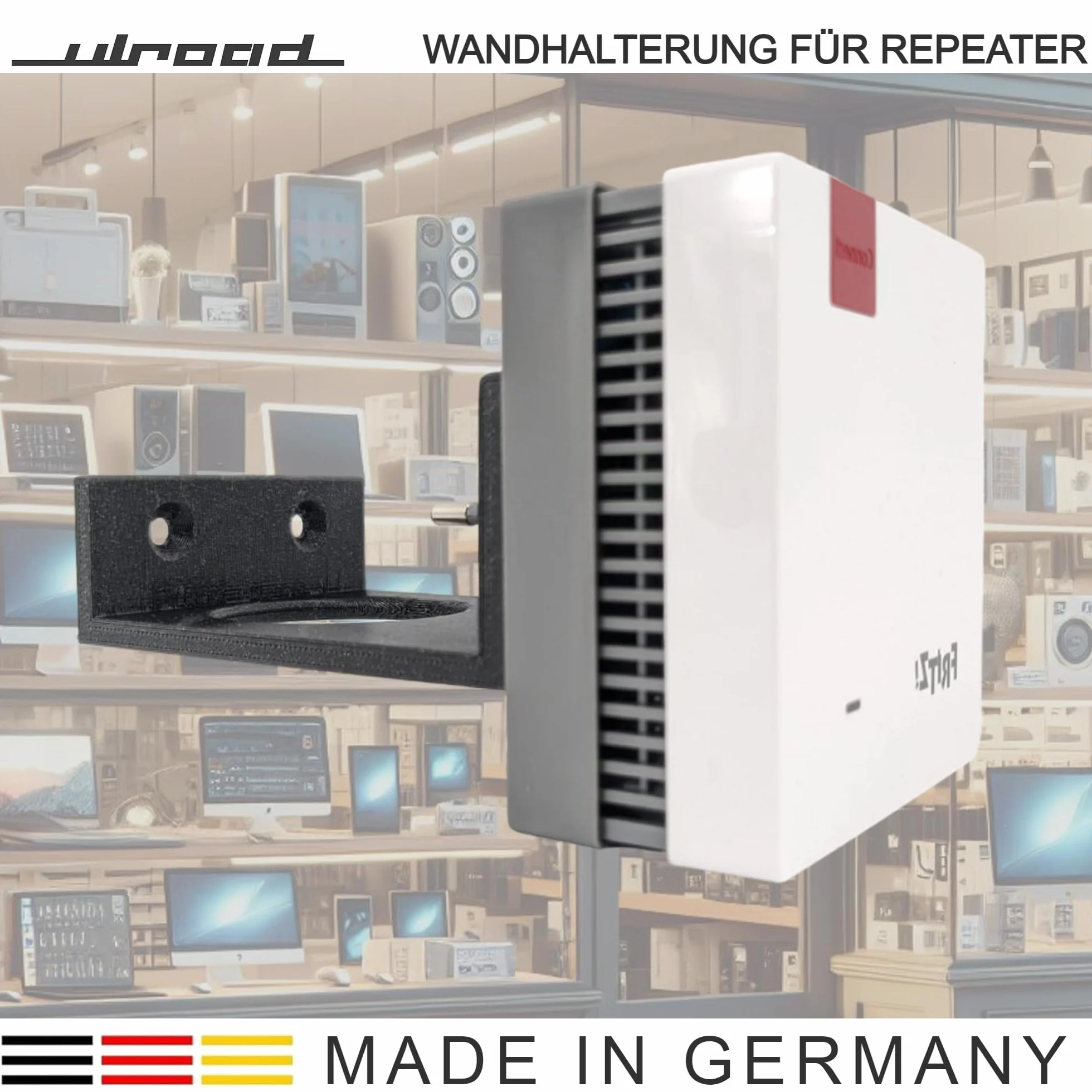 Uchwyt ścienny do AVM Fritz Repeater 600/1200/1750E/2400 - Uchwyt ścienny Fritz! Wzmacniacz