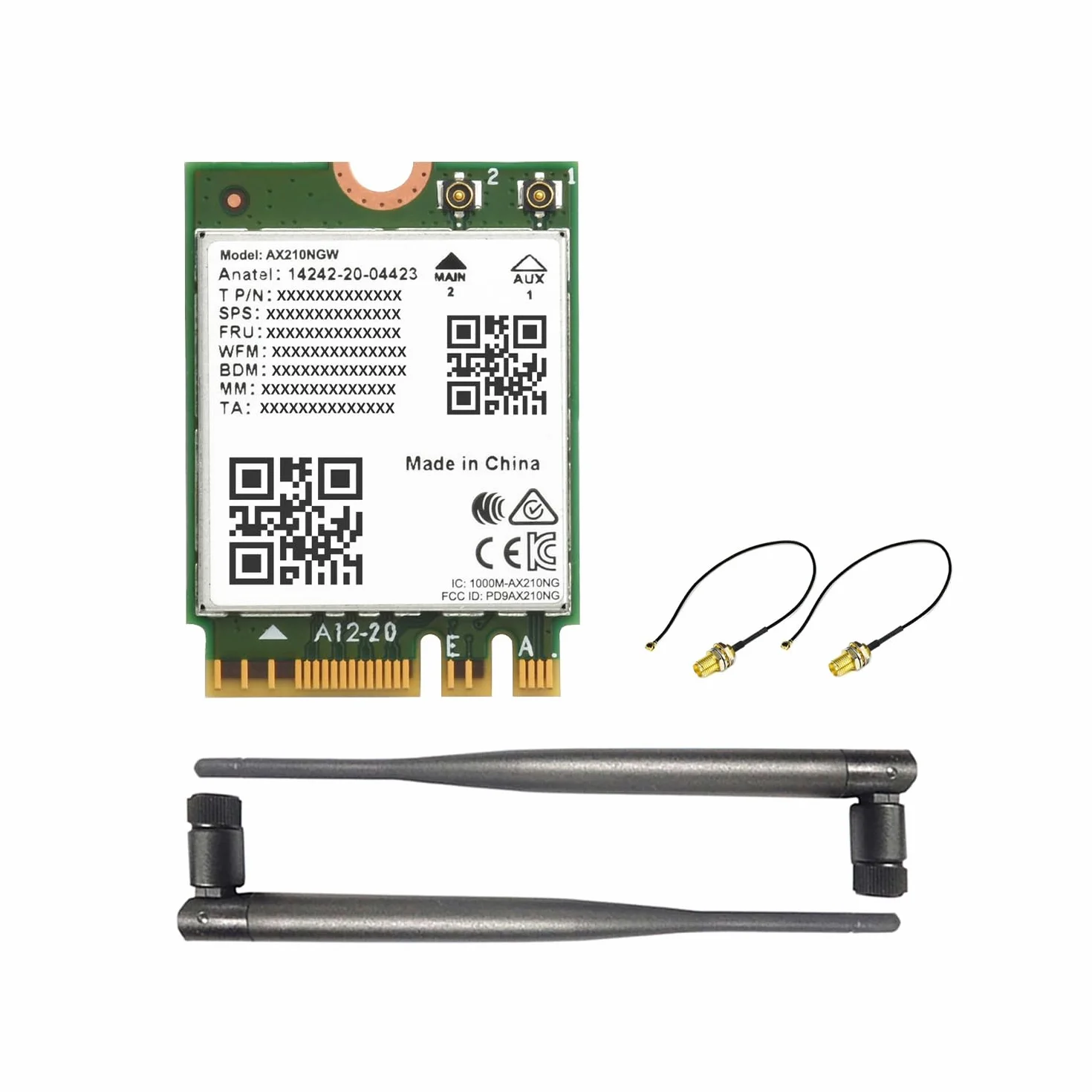Waveshare Wireless AX210 NIC Card Gigabit Tri-Band Wi-Fi 6E M.2 802.11AX BT5.3