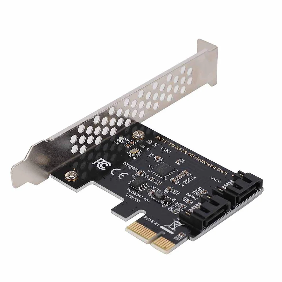Karta SATA PCI-E 2 porty, PCI Express na SATA 3.0 6 Gb/s karta rozszerzeń kontrolera SATA z uchwytem, obsługa dla Mac/Linux/Windows (R) XP / server2003 / VISTA / 7/8 (32/64 bit)