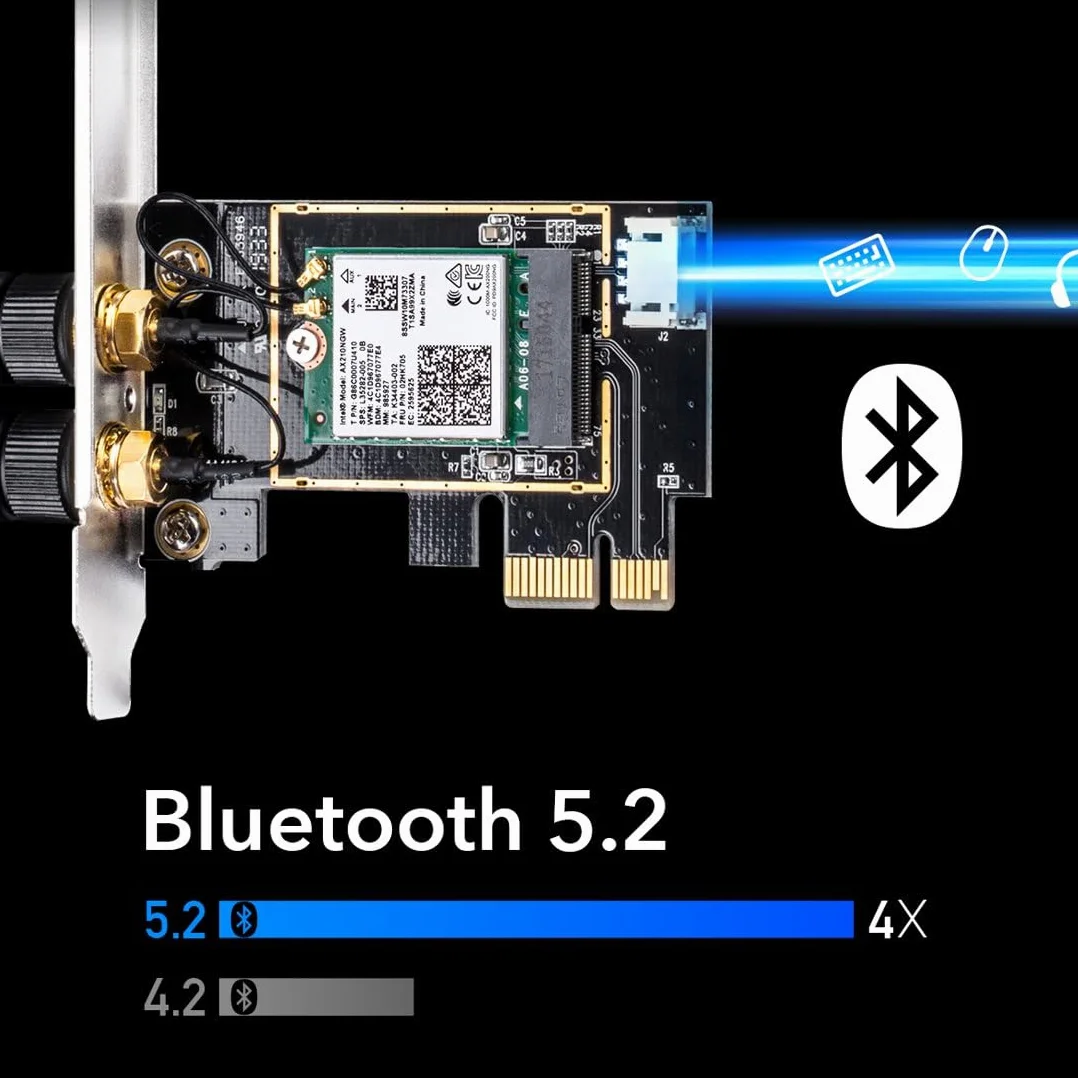 Cudy WE3000 AX 3000 Mbps bezprzewodowa karta WiFi 6 PCIe Bluetooth 5.0 802.11ax czarny