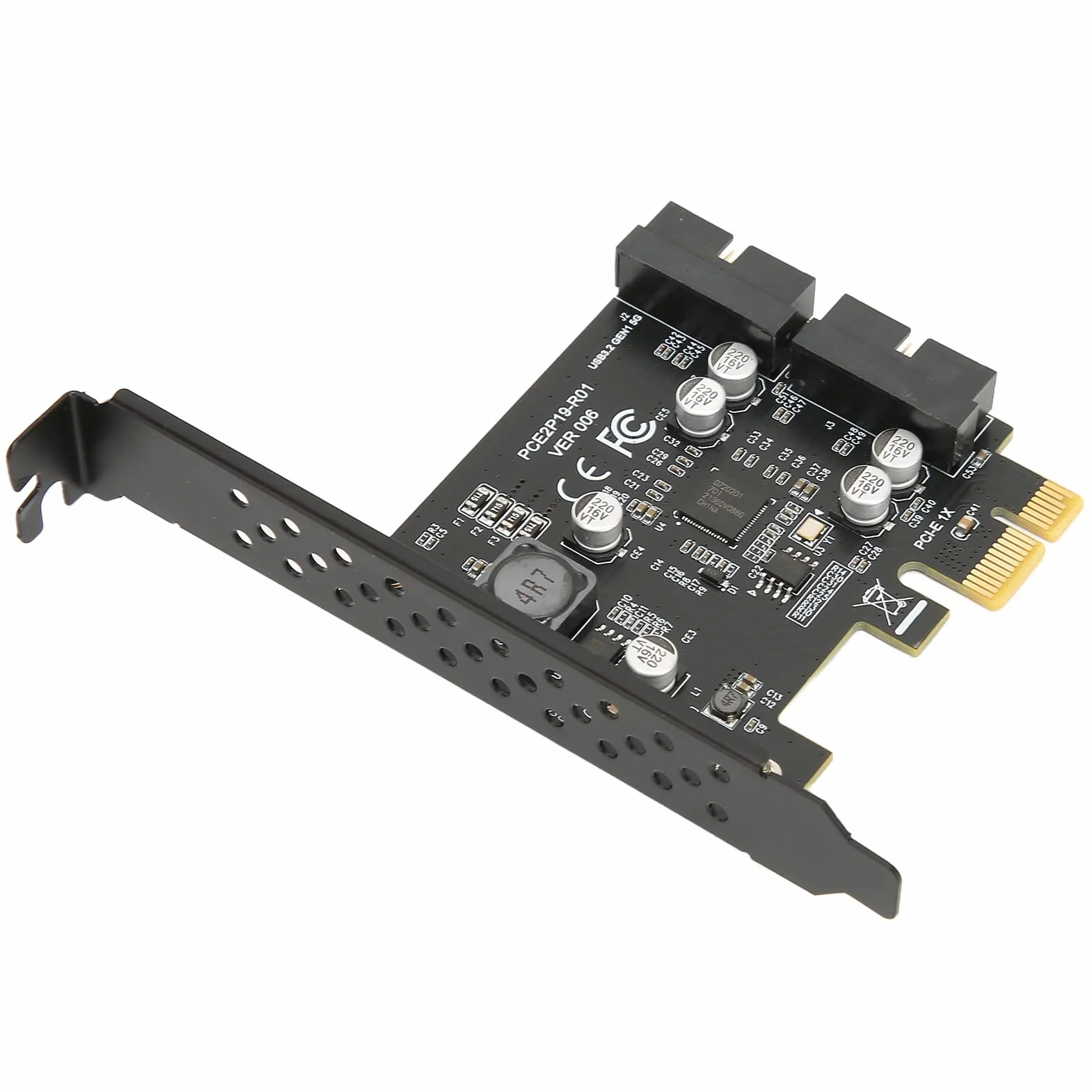 Karta rozszerzeń PCIe USB 3.2 Gen1 5 Gb/s Podwójny Port 19-pin Metal