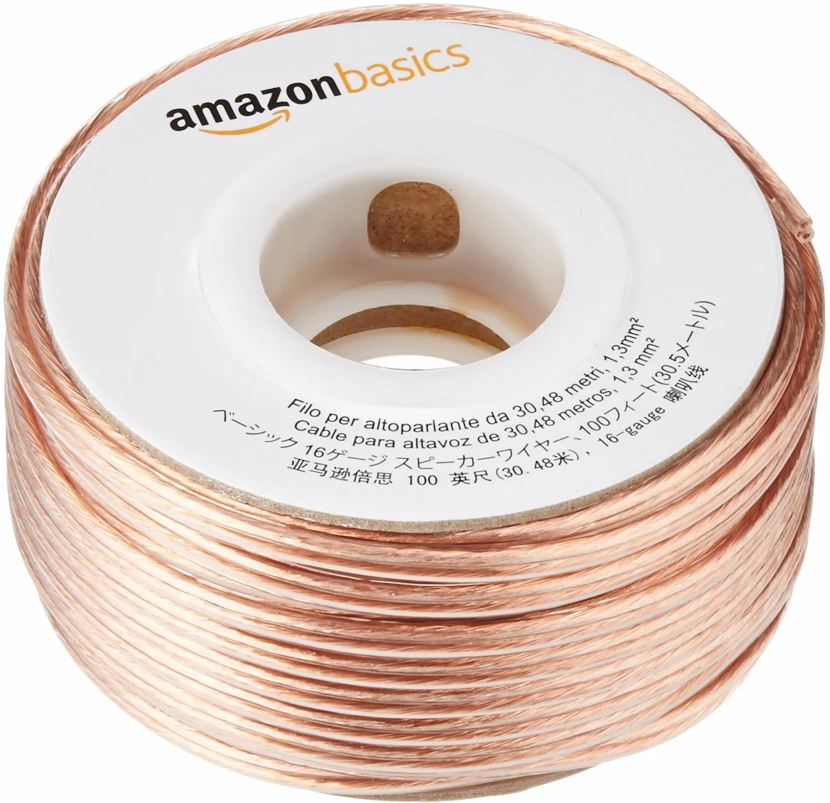 Amazon Basics 16-żyłowy przewód głośnikowy 1,3 mm², 30,48 m, brązowy
