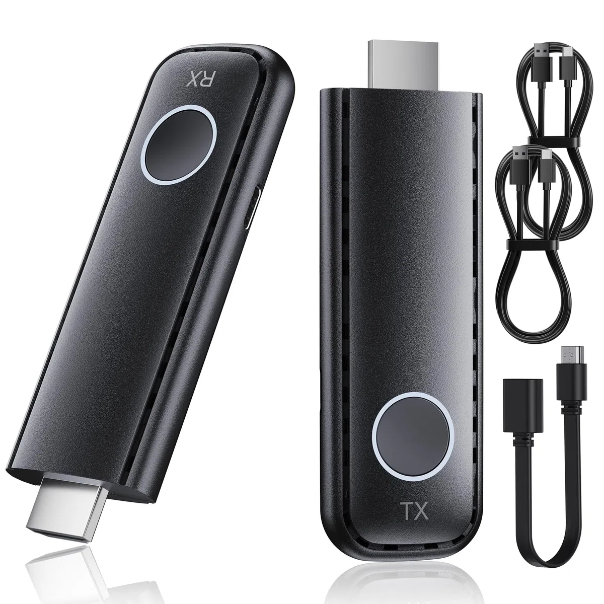 Aceele Bezprzewodowy nadajnik i odbiornik HDMI, Full HD 1080p HDMI nadajnik i odbiornik 50 m, bezprzewodowy adapter wyświetlacza 2,4 G/5G do strumieniowego przesyłania wideo z laptopa/komputera do