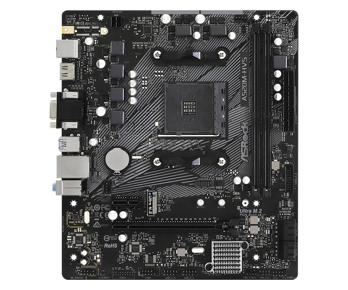 ASRock A520M-HVS AM4 2 DDR4 4XSATA3 Ultra M.2 6XUSB porty VGA/HDM płyta główna 90-MXBE60-A0UAYZ