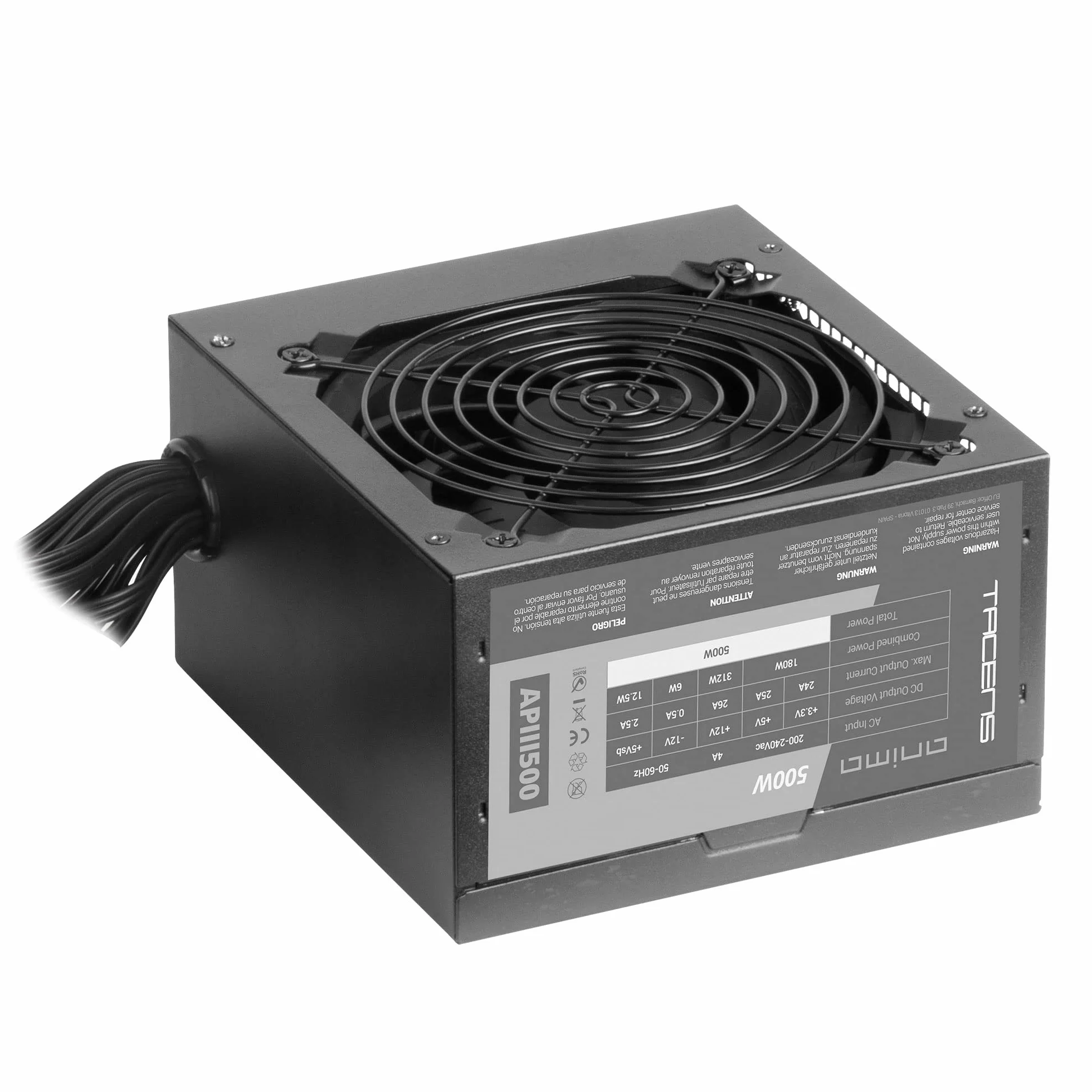 Tacens Anima APIII500 Zasilacz PC ATX 500W 85% Brąz 12V Czarny