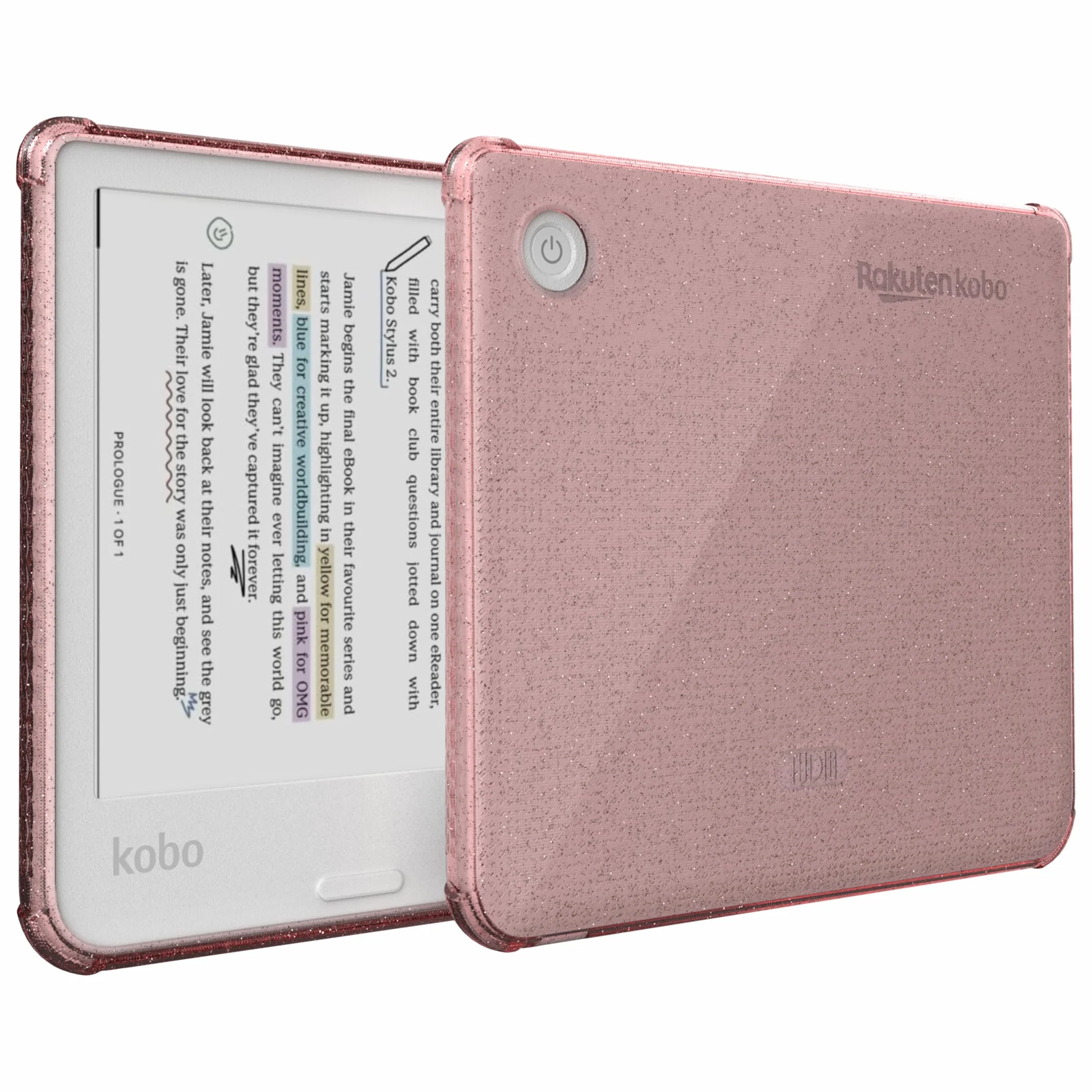 TUDIA SKN Zaprojektowane dla Kobo Libra Colour Etui (2024) Pokrowiec 17,78 cm – [wzmocnione narożniki] Odporny na wstrząsy, przeciwżółceniowy, lekki, przezroczywy tył, ciasny dopasowany futerał z TPU