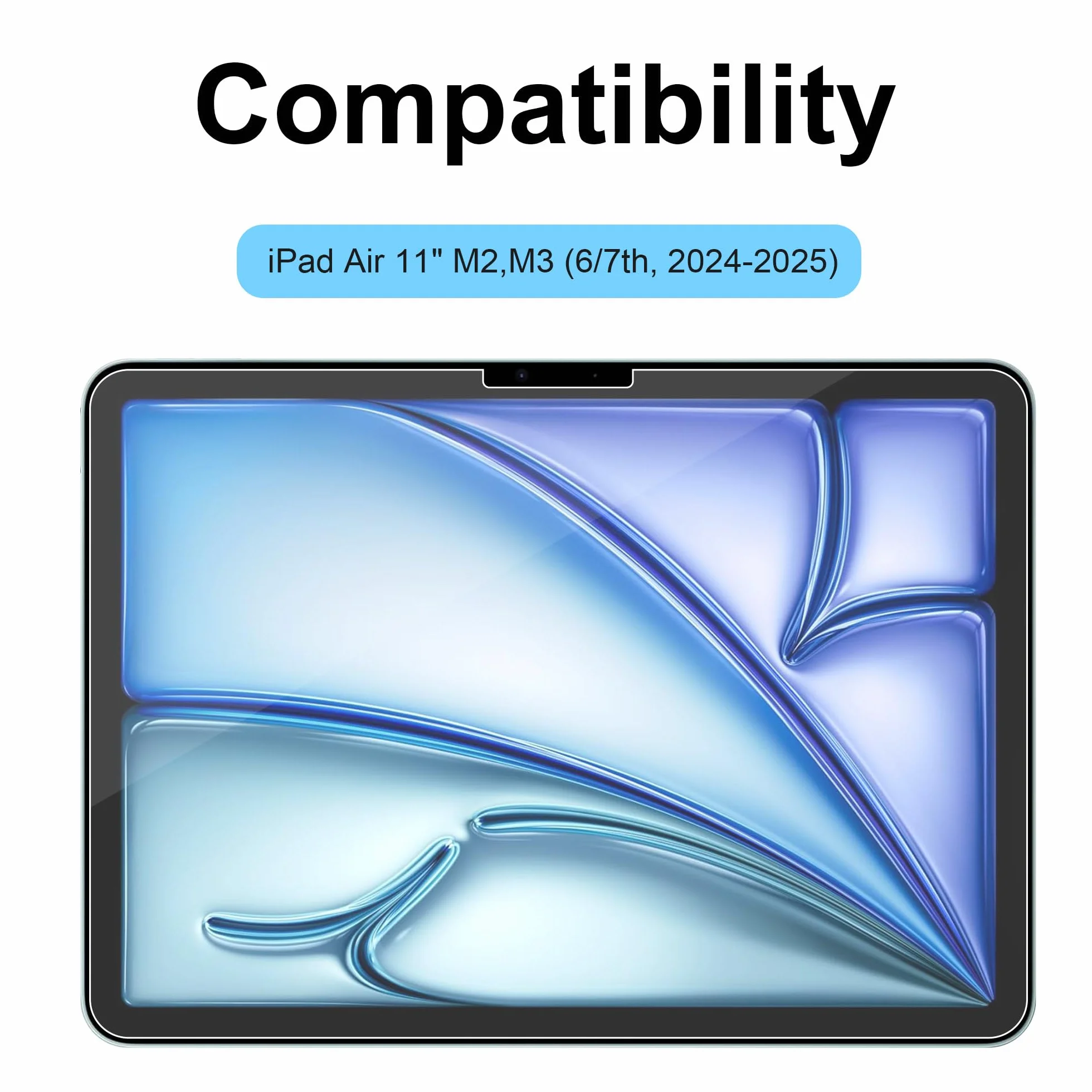 Adeway Ochraniacz ekranu do iPad Air 11 cali (2025 M3 & 2024 M2) - Matowe hartowane szkło do pisania i rysowania, odczucie tekstury papieru, antyrefleksyjne, łatwa instalacja, 2 sztuki w zestawie