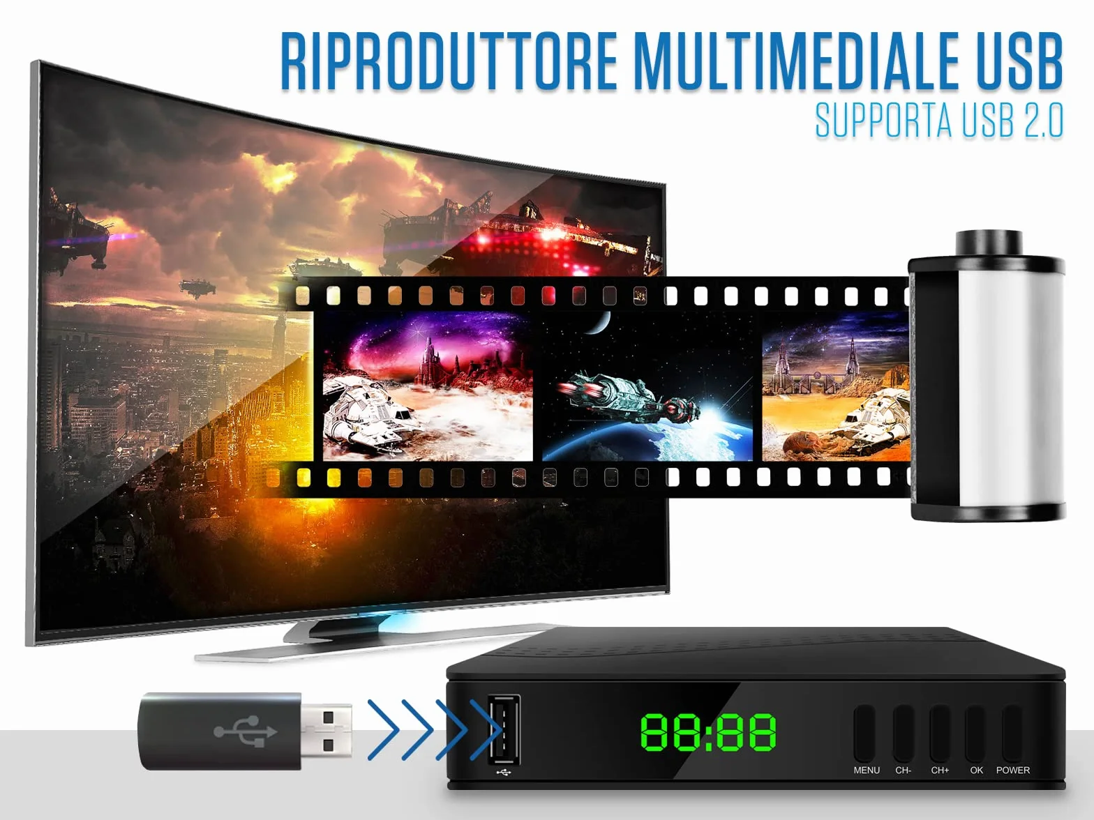 Atlantis Smartix DH17 Cyfrowy naziemny DVBT/DVBT2/HEVC mpeg2/mpeg4 H264/H265