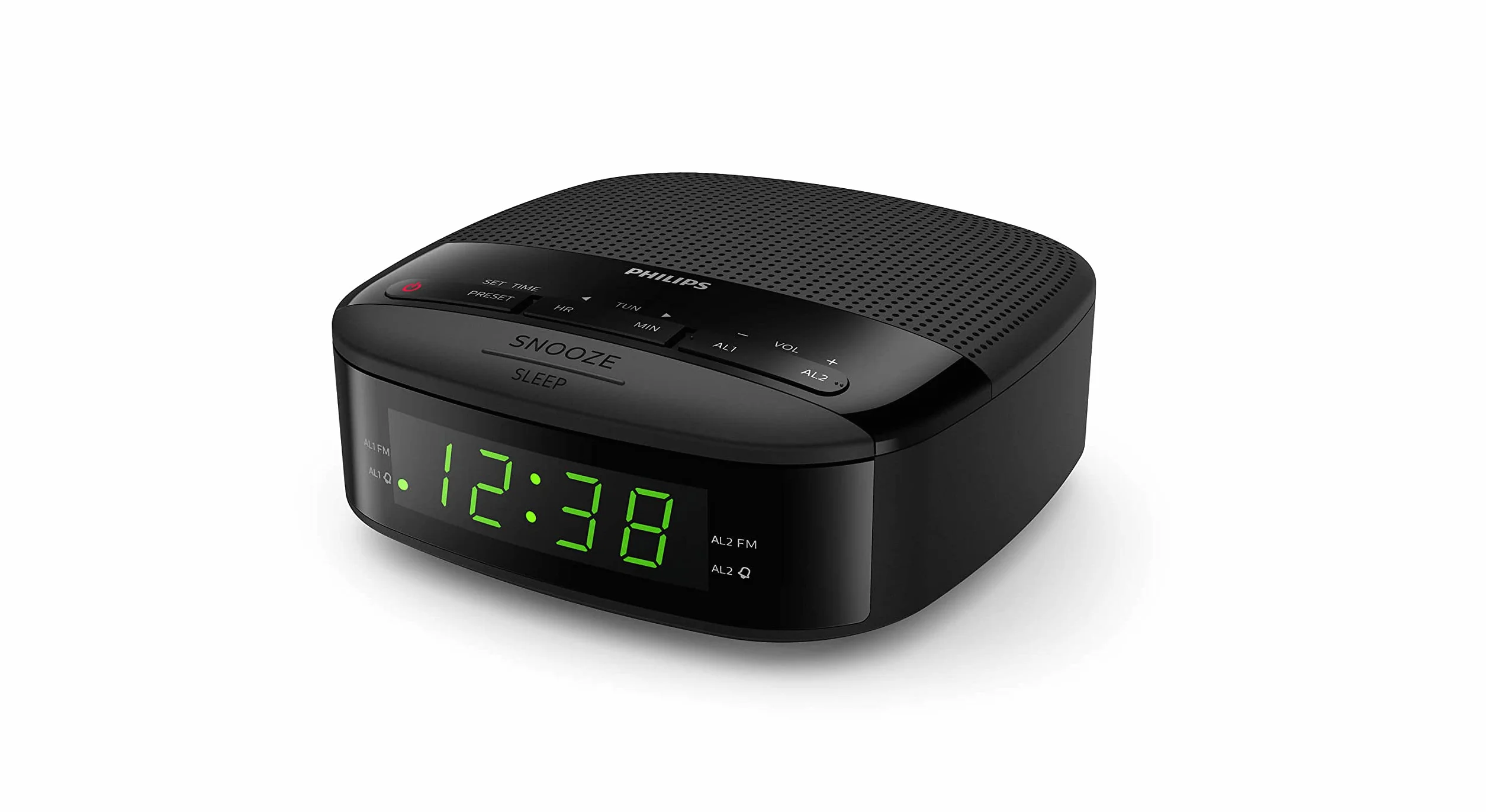 Philips Audio Radiobudzik FM (podwójny alarm, funkcja uśpienia, kompaktowa konstrukcja, radio cyfrowe FM, zabezpieczenie baterii) - 2020/2021 model TAR3205/12