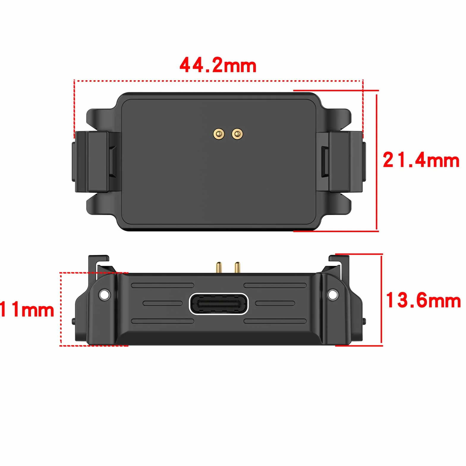 LOKEKE Kompatybilny z podstawą adaptera DJI Action 6, ładowarka Quick Release, stacja ładująca, stojak kompatybilny z DJI Osmo Nano z portem USB typu C, stop cynku, bez kabla do ładowania
