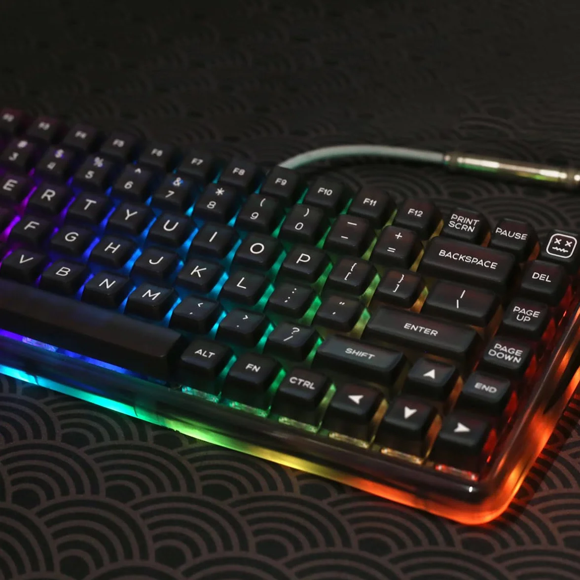 142 klawisze, czarne, Doubleshot PBT klawisze SA, profil SA, zestaw półprzezroczystych klawiszy, pasują do 61/64/87/104/108 Cherry Mx, układ ISO ANSI, klawiatury mechaniczne Alice, 142 klawisze