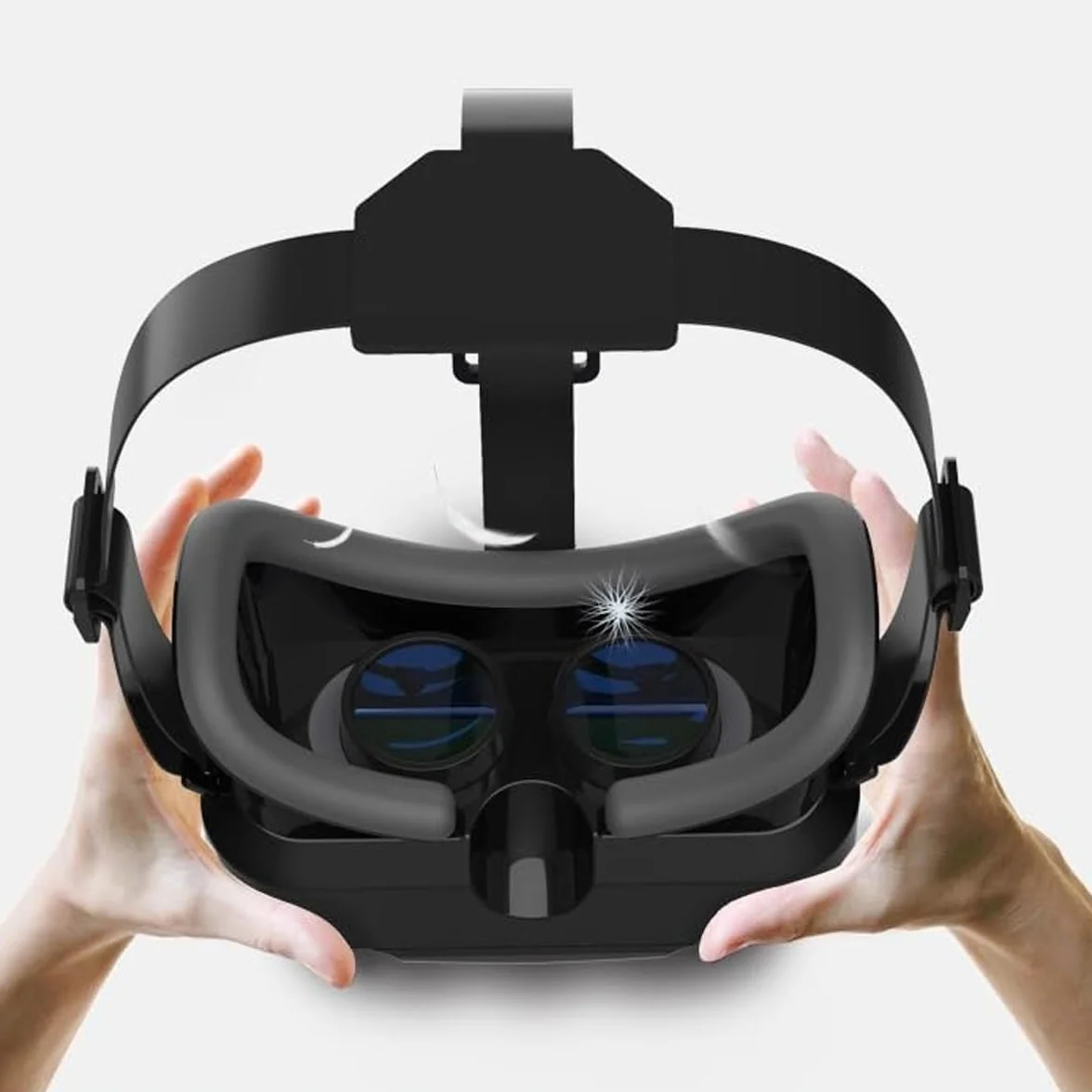 3D okulary VR wirtualna rzeczywistość zestaw słuchawkowy Obsługa 360° Panorama duży ekran An-Ti Bluelight Regulowana odległość źrenic dla filmów i gier