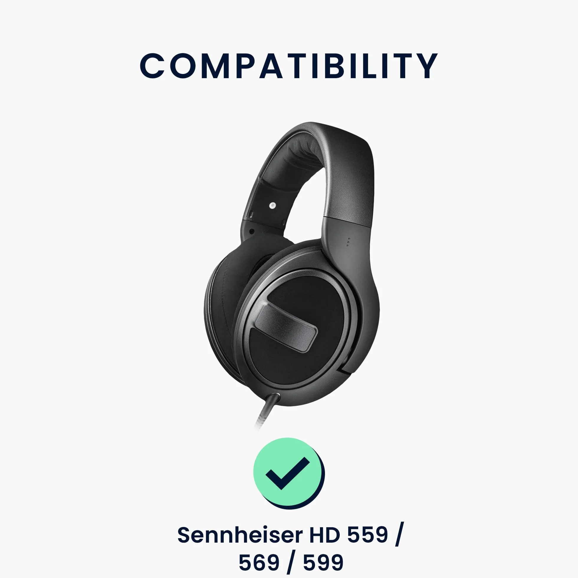 kwmobile welurowe nauszniki do Sennheiser HD 559/569/599, czarne