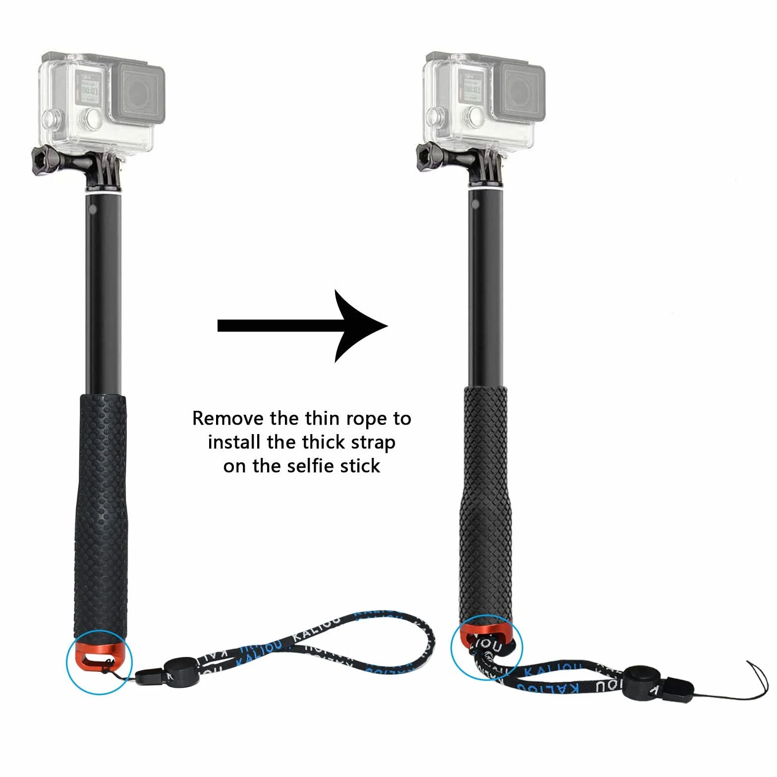Tekcam 37inch Wodoodporny aluminiowy teleskopowy kijek do selfie do kamer GoPro Hero 11/10/9/8/7/6/5,AKASO, WOLFANG, APEXCAM, GOOKAM, Surfola 4K Action Cam