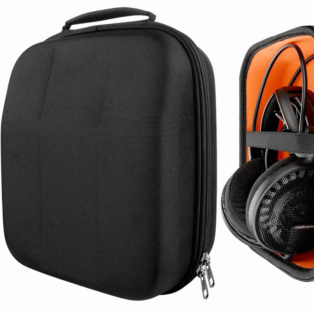 Etui na słuchawki Geekria Shield kompatybilne z Audio-Technica ATH-R30/R50x/AD900X/AD500X/R70X i więcej, zamienny pokrowiec podróżny z twardą skorupą z przechowywaniem kabli (Czarny)