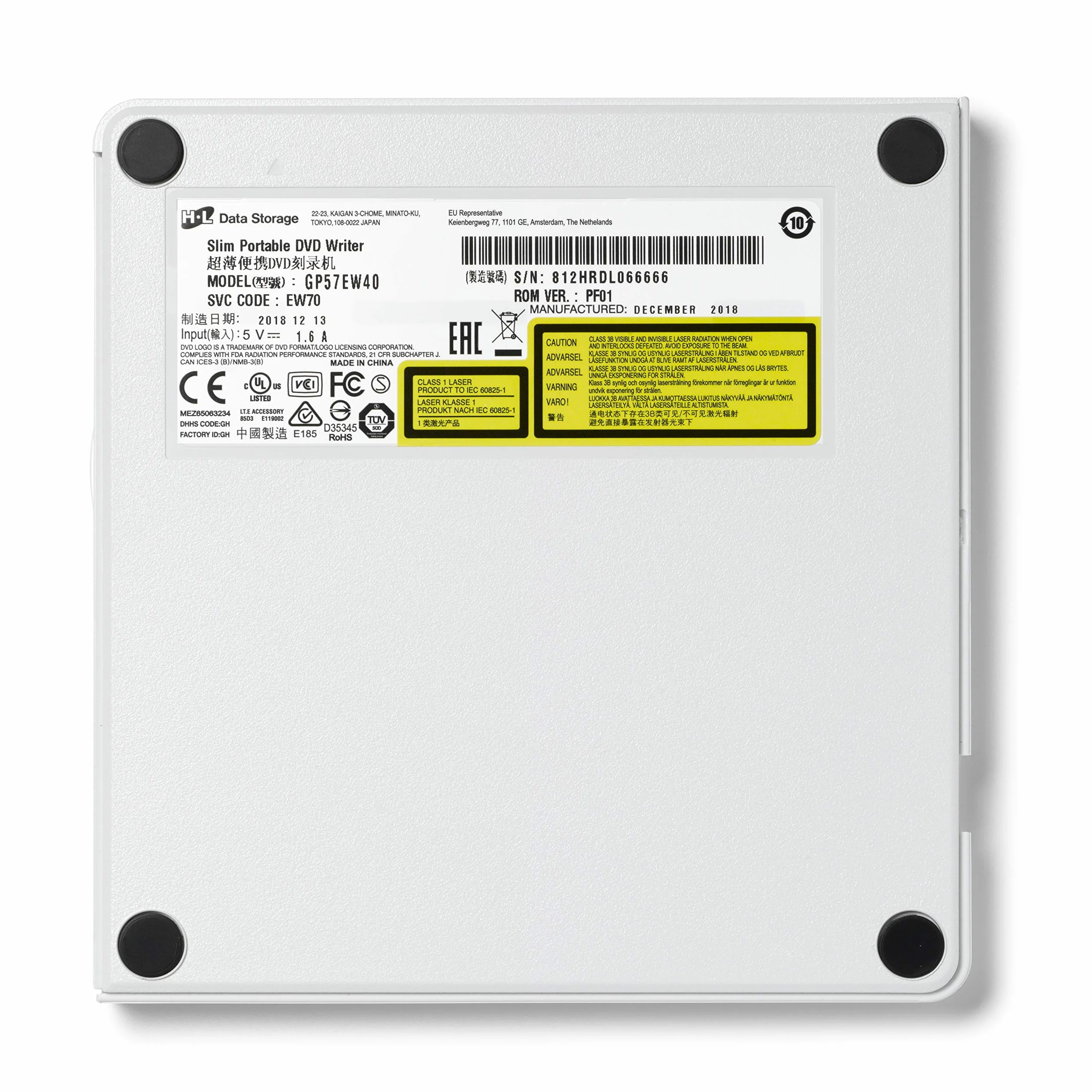 Hitachi-LG GP57 zewnętrzna nagrywarka DVD Super-Multi Ultra Slim USB 2.0 biały