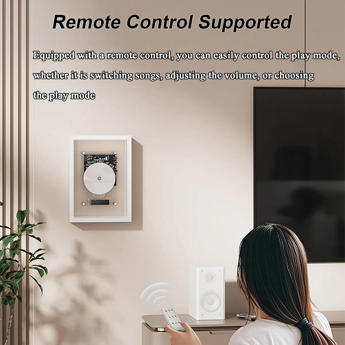 Dekoracyjny odtwarzacz CD z muzyczną ramką na zdjęcia, pilot zdalnego sterowania, wyjście AUX Bluetooth 5.0/3,5 mm, 2 możliwości ustawienia – idealny do domu, biura i galerii