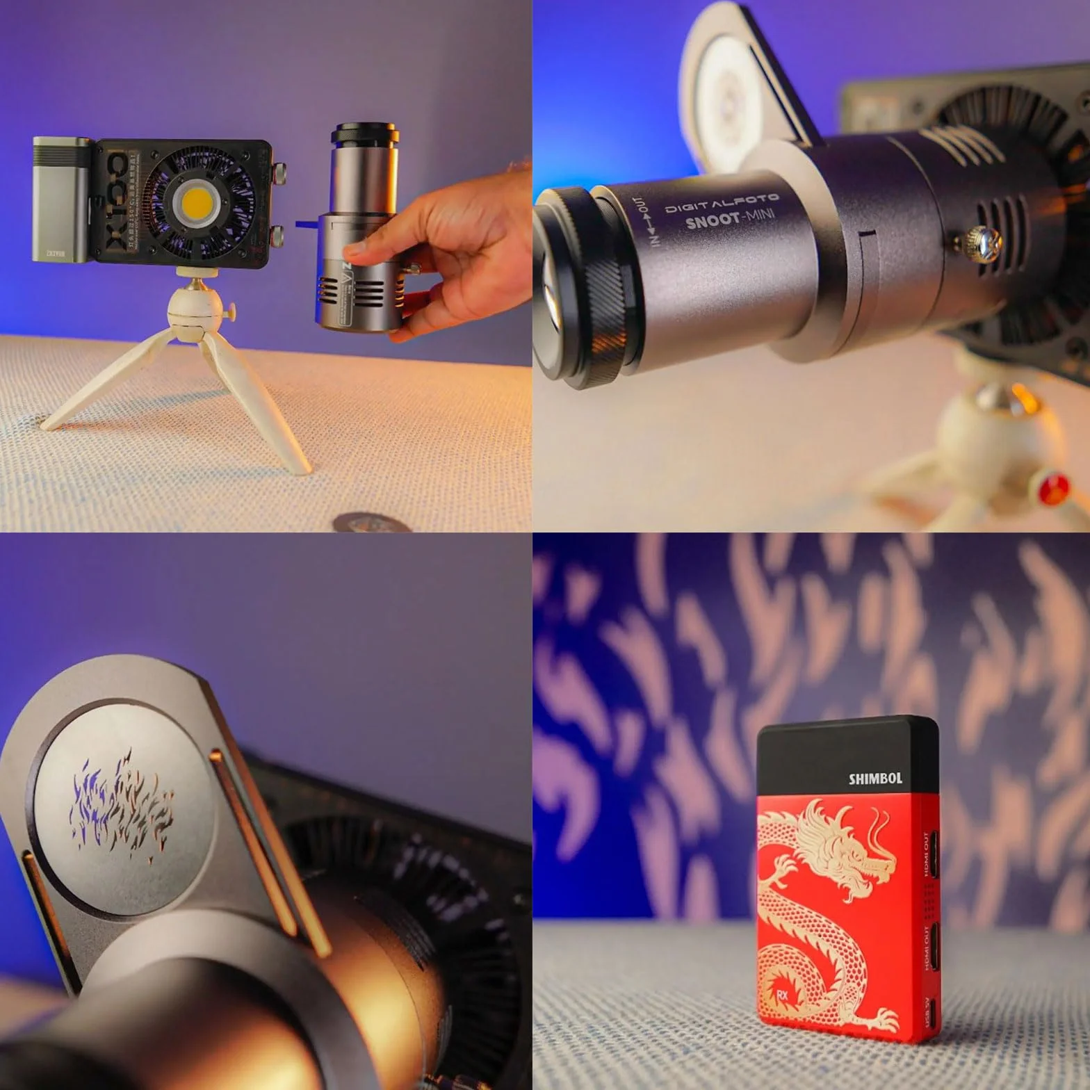 DF DIGITALFOTO Optyczna Końcówka do Projekcji Snoot Stożkowa, Mini Snoot z Mocowaniem Zhiyun/Ulanzi, 19 Gobo, Magnetyczna ramka Gobo, Kompatybilna z ZHIYUN CINEPEER CX100, COLBOR Wonder W100