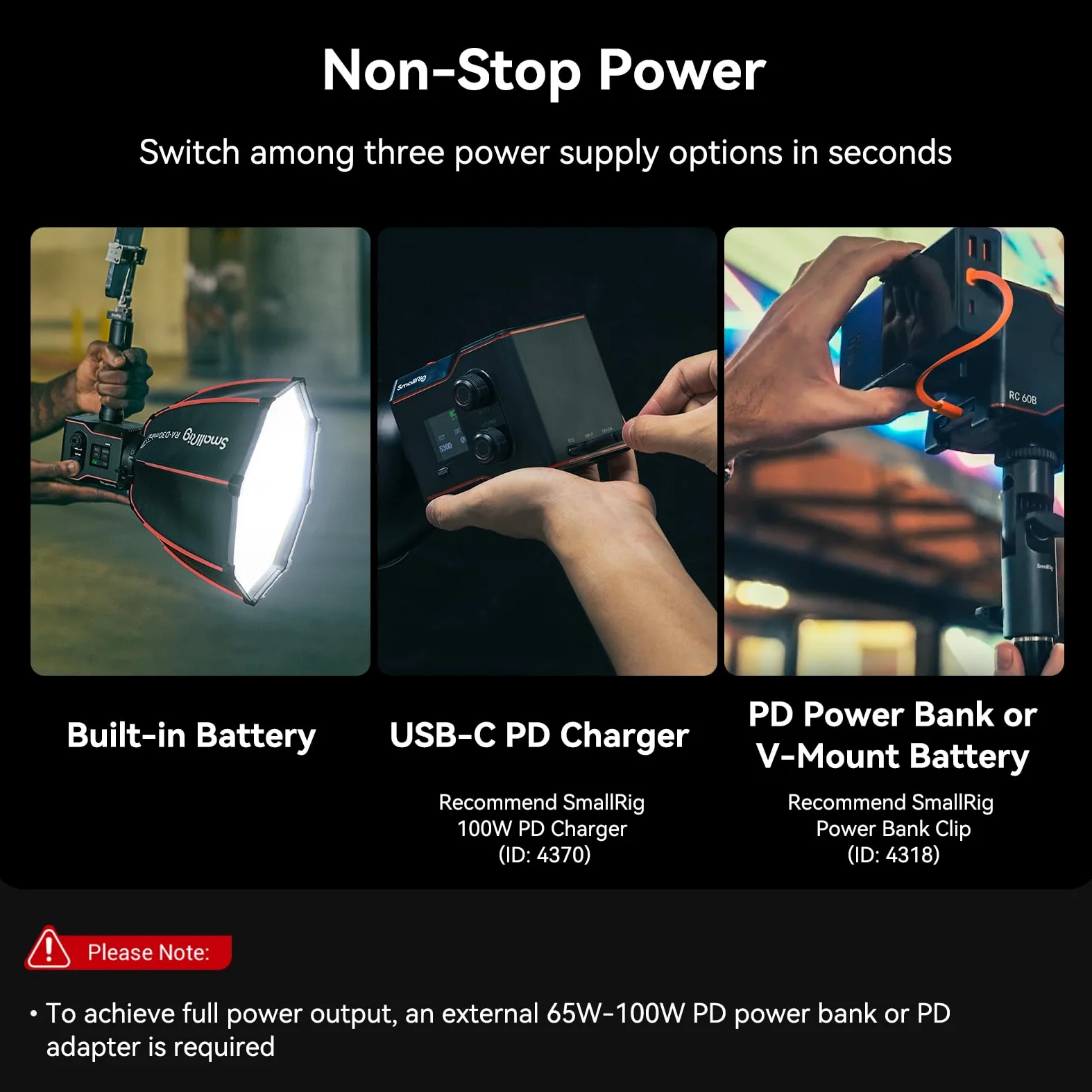 SMALLRIG RC 60B COB Video Light z wbudowan? bateri? 3400mAh i szybkim ?adowaniem typu C PD, przeno?ne dwukolorowe ?wiat?o wideo COB, ?wiat?o ci?g?e wyj?cie RC 60B Lite Edition - 4518