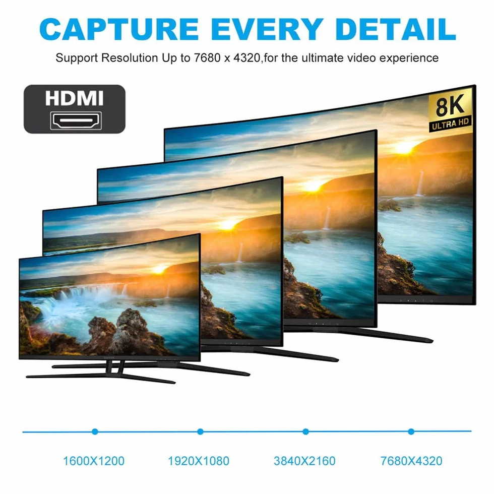 Kątowy mini HDMI męski na HDMI 2.1 żeński przedłużacz UHD złoty konwerter adapter obsługuje 8K 60 Hz HDTV