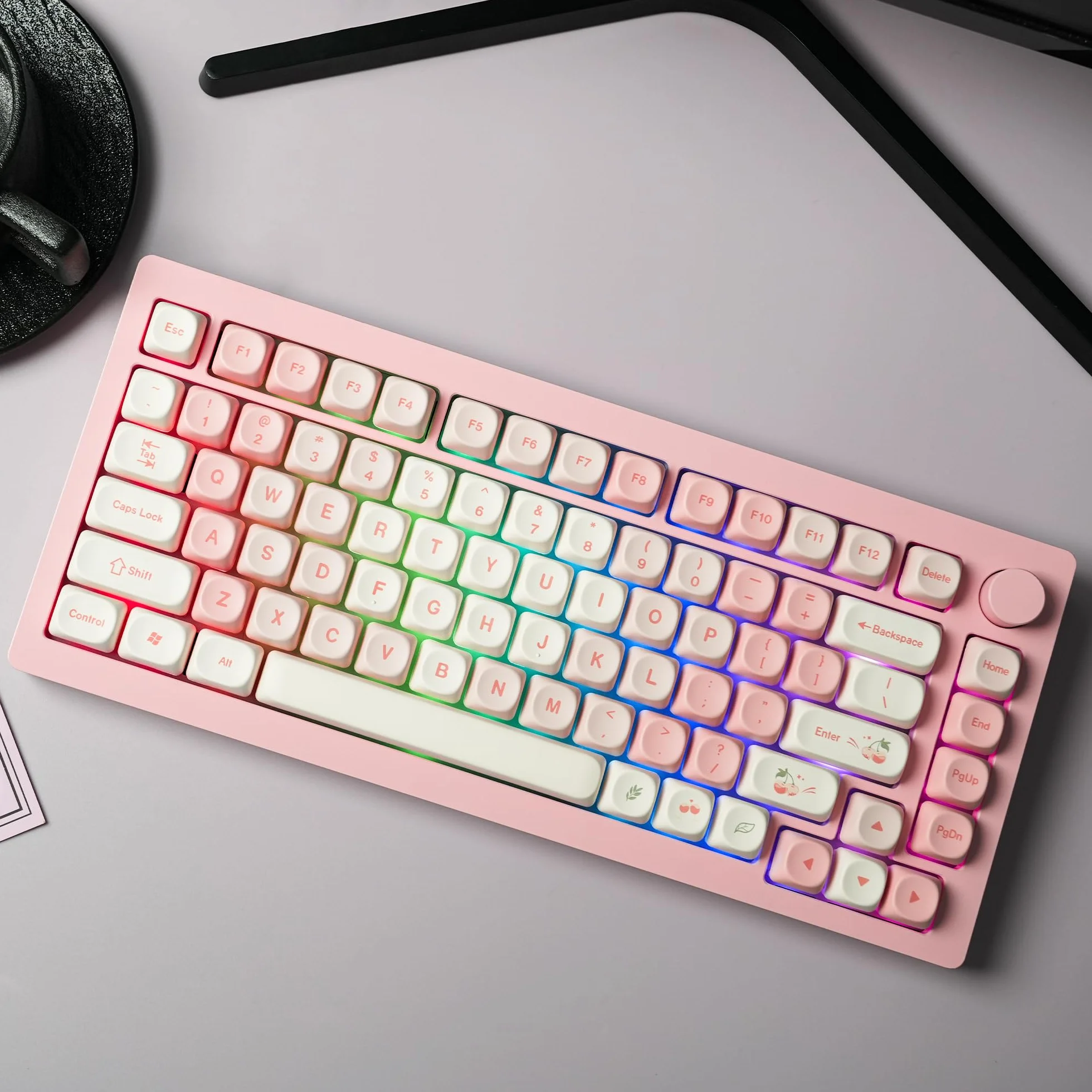 MOA Nasadki na klawisze 75% PBT Dye-Sublimacja Zestaw do Cherry MX Mechaniczna Klawiatura Różowa