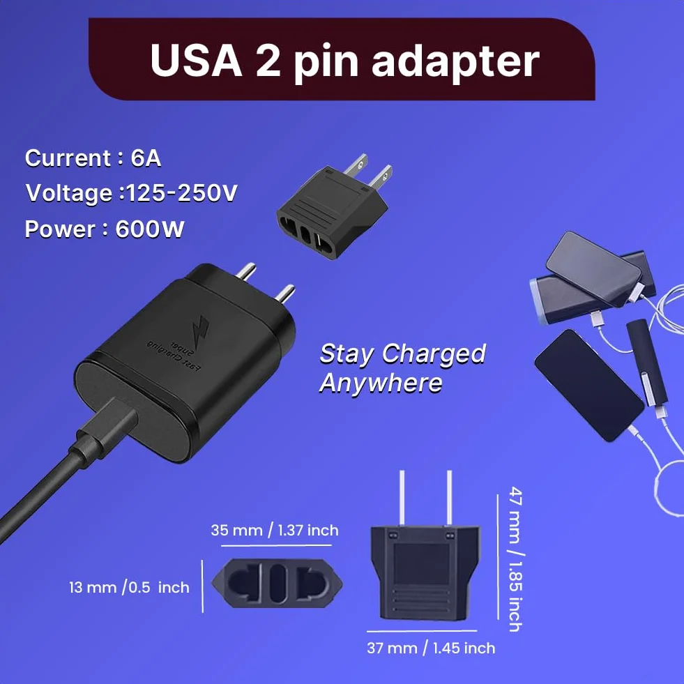 TSIM Karta SIM USA do podróży do USA + adapter wtykowy USA | sieć mobilna T-Mobile z nieograniczoną liczbą danych, połączeń i SMS-ów | przedpłacony | szybki Internet 5G/4G LTE | dozwolone tethering