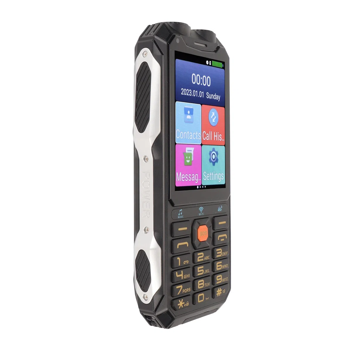 Telefon Komórkowy dla Seniorów, Telefon Komórkowy dla Seniorów z transmisją głosową i 4-calowym Ekranem 4G do Wykonywania połączeń Telefonicznych (czarny)