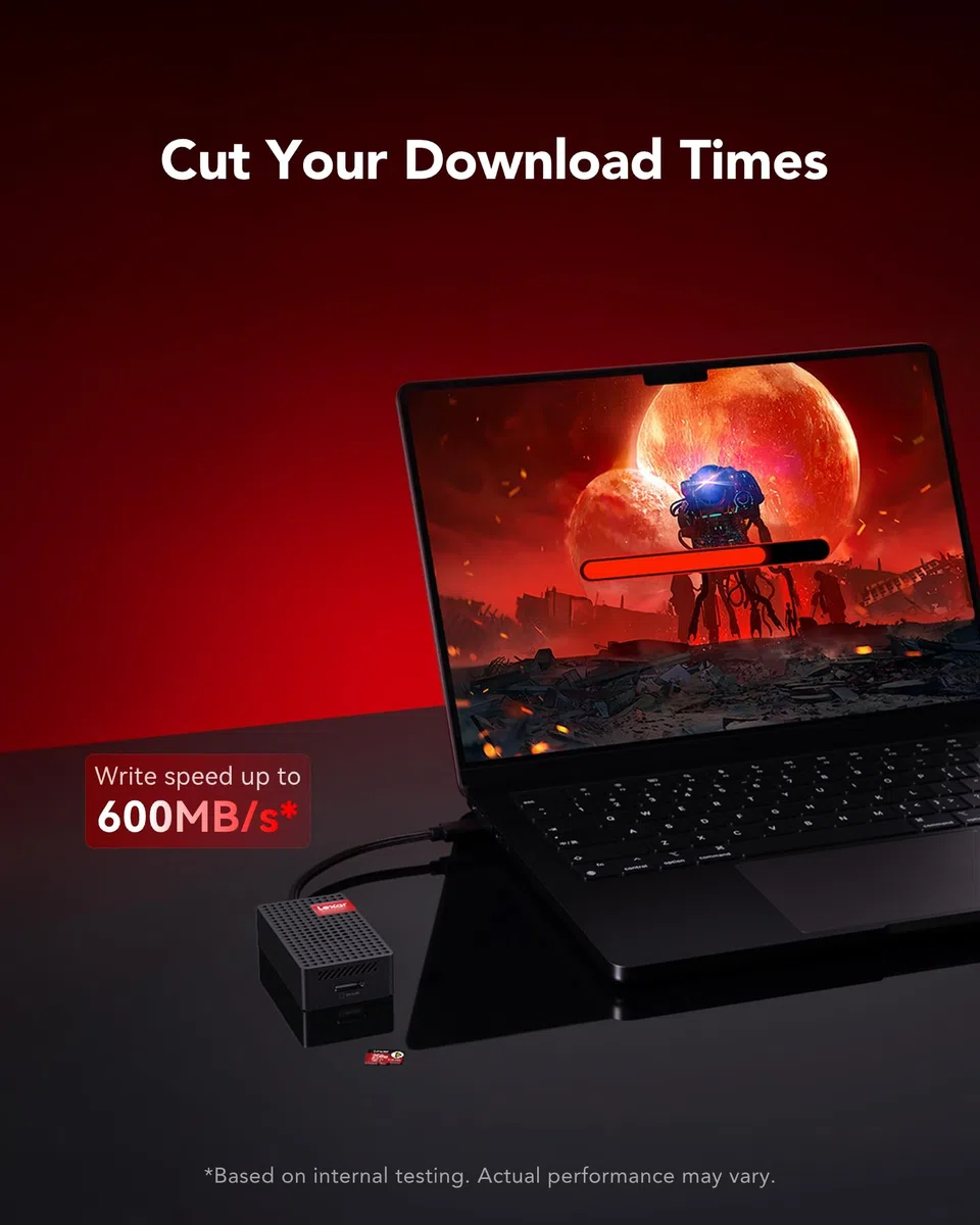 Lexar PLAY PRO Karta MicroSDXC Express 256 GB, odczyt do 900 MB/s, zapis 600 MB/s, zoptymalizowana do gier, A2, 4K, szybka karta pamięci micro SD do konsol ręcznych, przełącznika, przenośne urządzenie